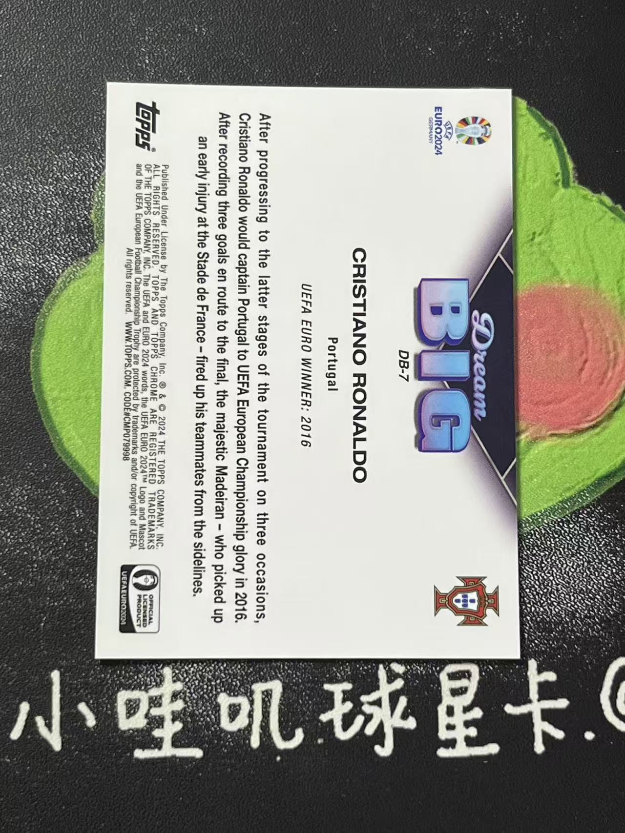 2024 Topps Chrome Cristiano Ronaldo 欧洲杯 蓝宝石 葡萄牙 C罗 DREAMBIG 远大梦想 前世今生 皇马 金球先生 蓝碎冰折 微瑕如图【ZYP代拍】羽羽