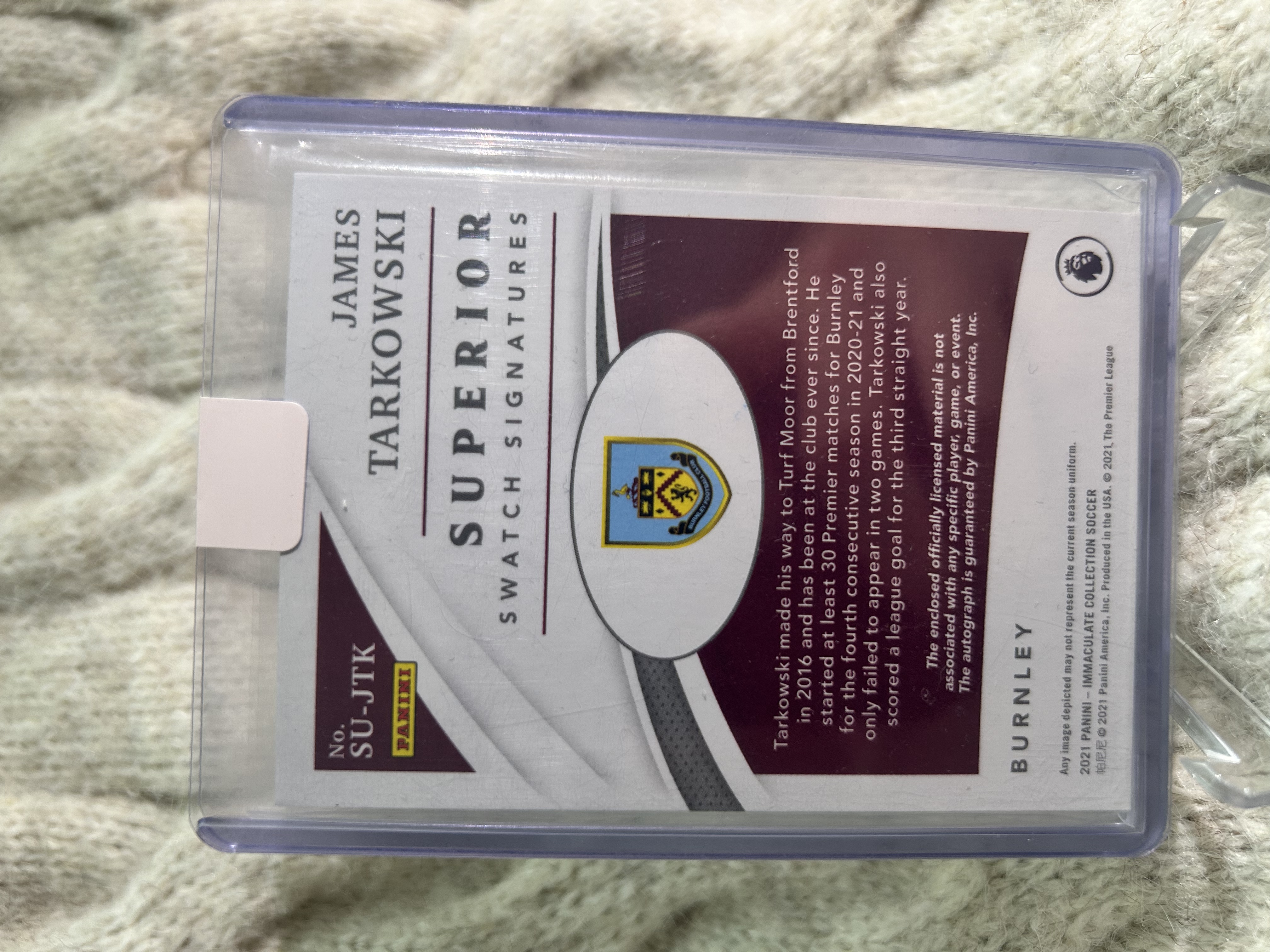 2021 Panini Immaculate 塔可夫斯基 14/99编 物料签 签字卡 球衣签 英超 小真金 英格兰 伯恩利 埃佛顿