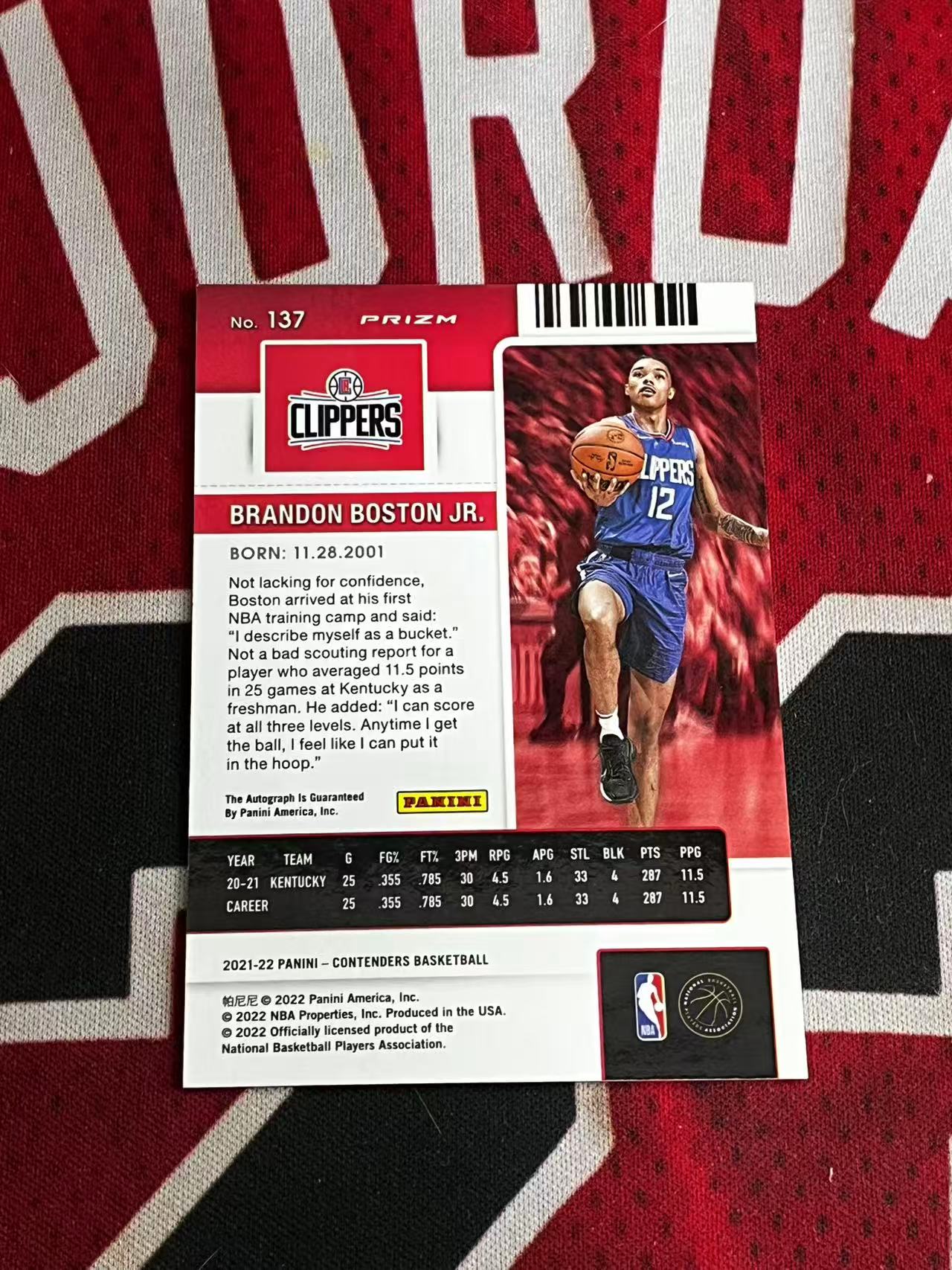 【接寄拍】2021-22 PANINI CONTENDERS 球票系列 快船 新秀RC BB 小布兰登波士顿 签字卡 卡签 正新秀球票 银折 折射 本赛季数据大爆发【烂臭嘴拍卖】