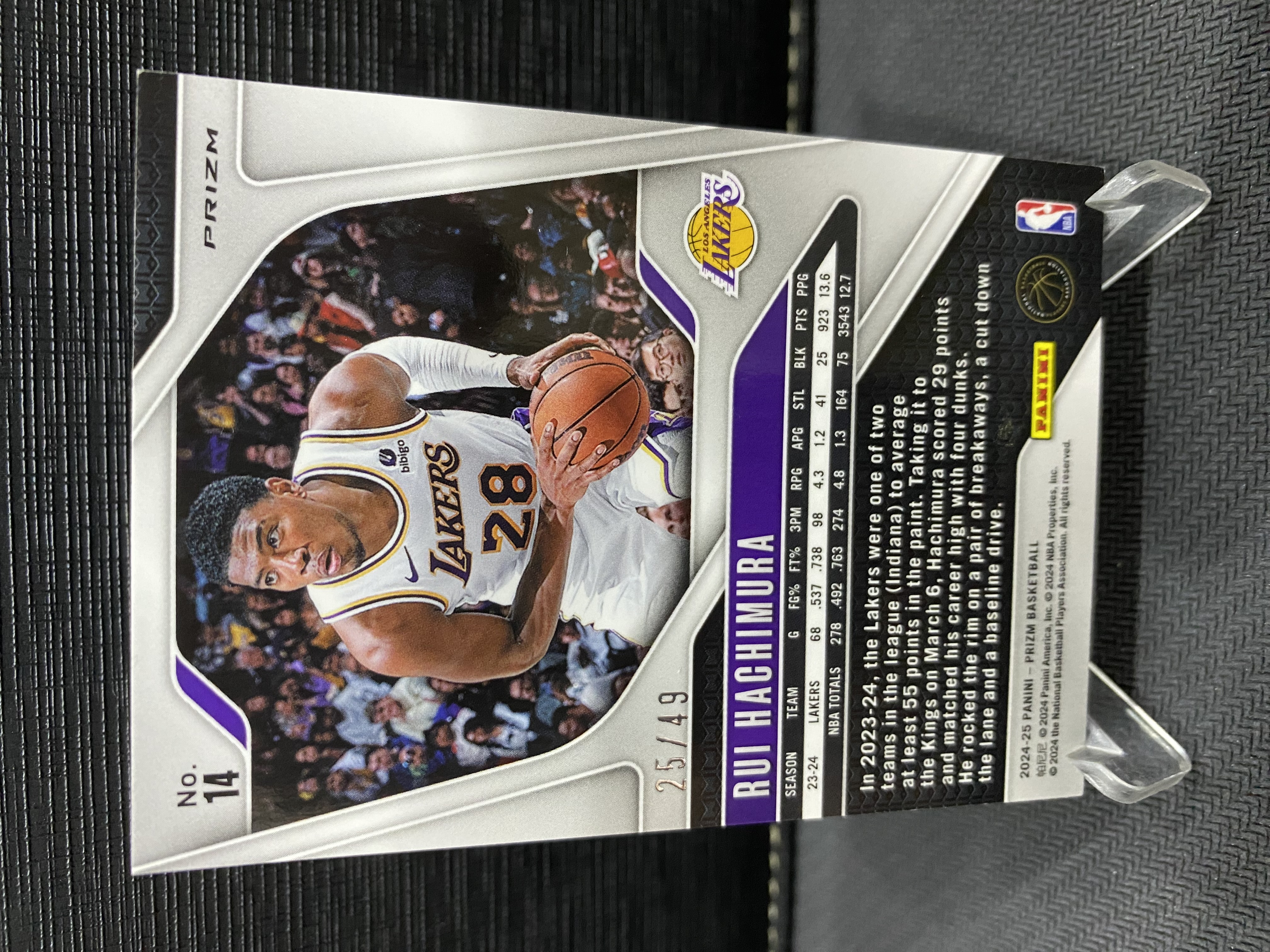 2024-25 Panini Prizm Rui Hachimura PZ 八村塁 湖人 49编 蓝圈圈折 收藏必备 卡品如图 -老道-【乌苏拍卖】