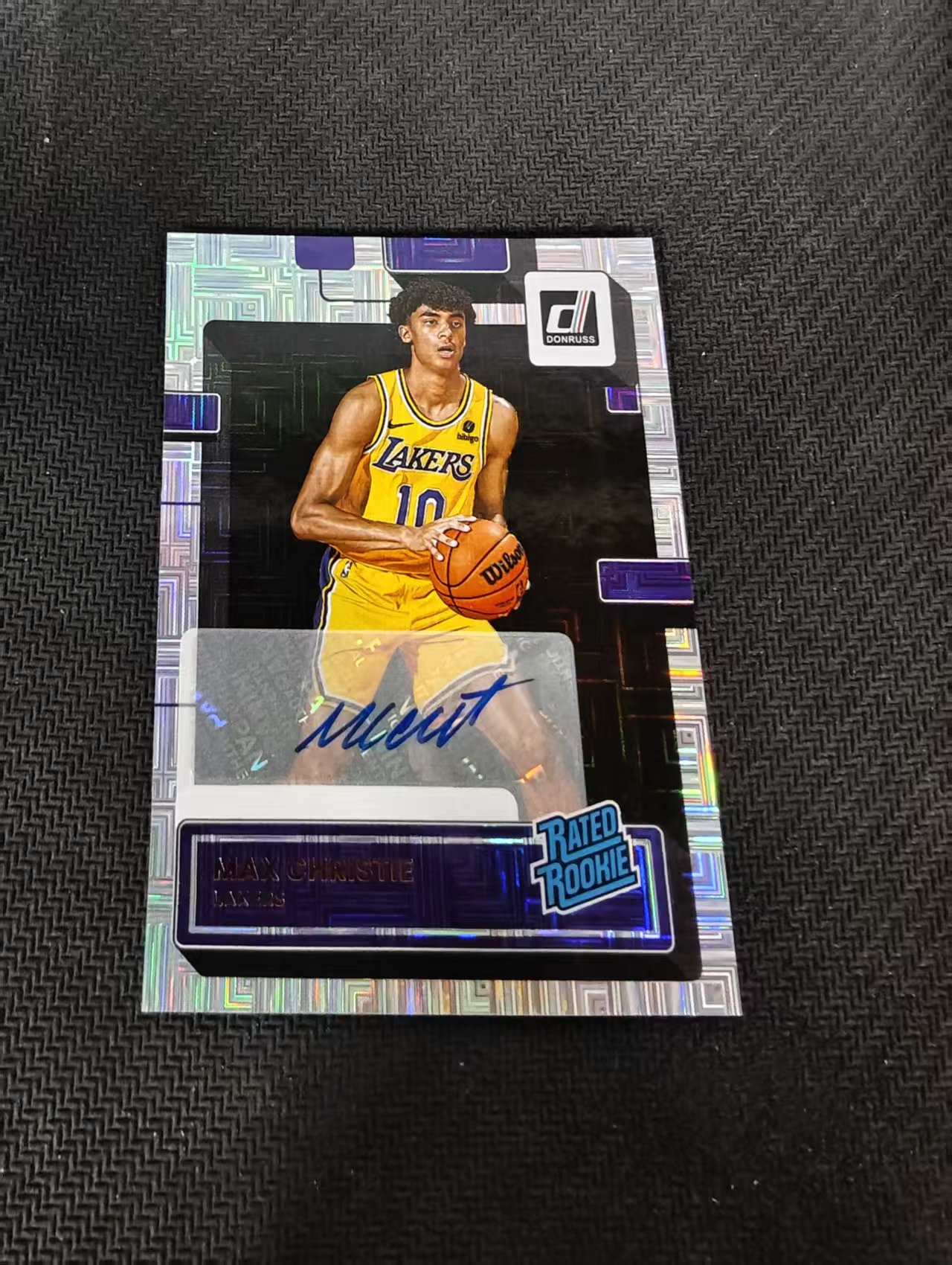 【汽水拍卖】2022-23 Panini Donruss Max Christie 杜蕾斯 湖人 麦克斯 克里斯蒂 新秀rc 签字 签名 微瑕如图