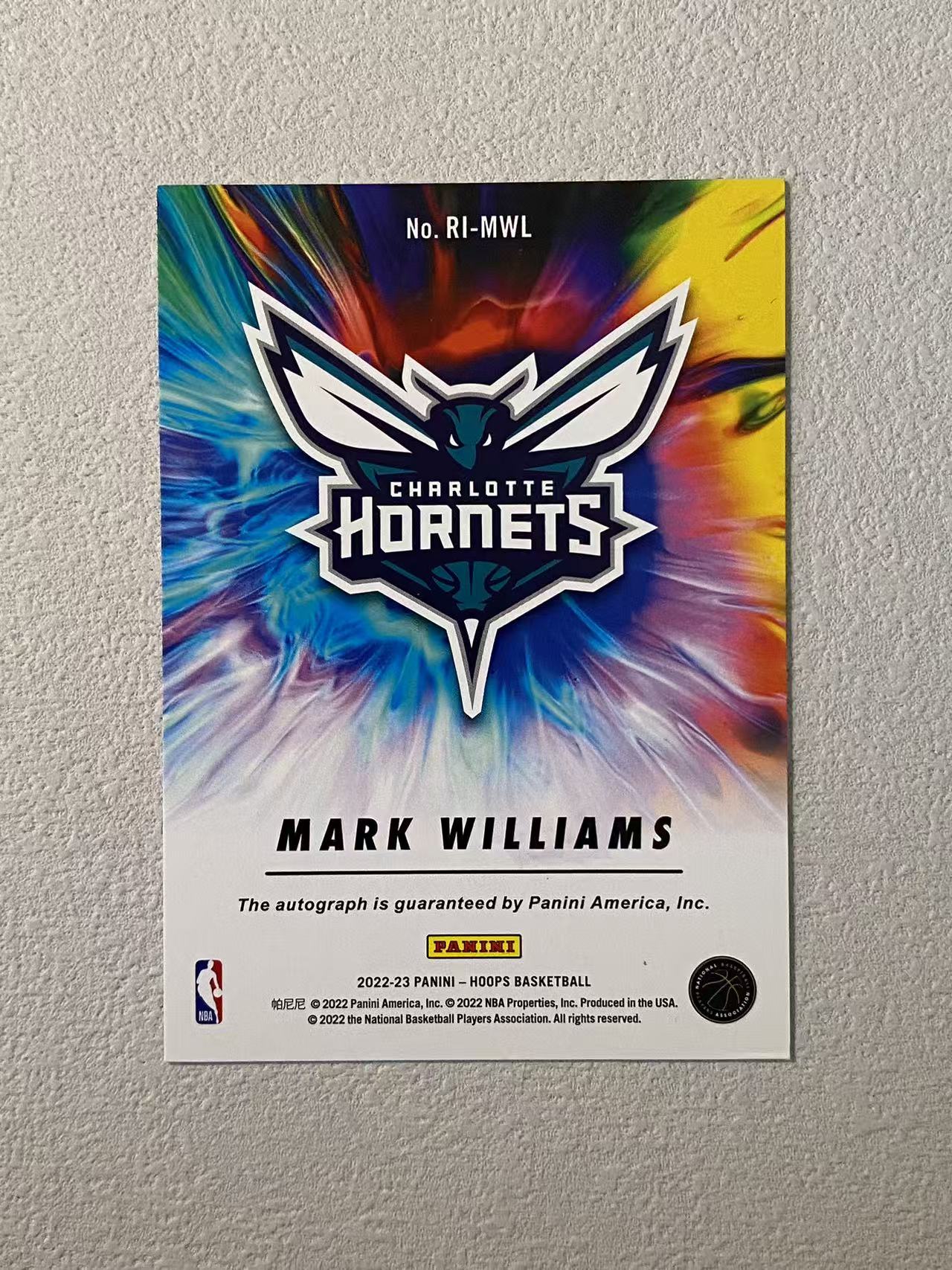 2022-23 Panini Hoops Mark Williams RC 黄蜂 新秀rc 马克 威廉姆斯 签字 ink签 折射 收藏必备