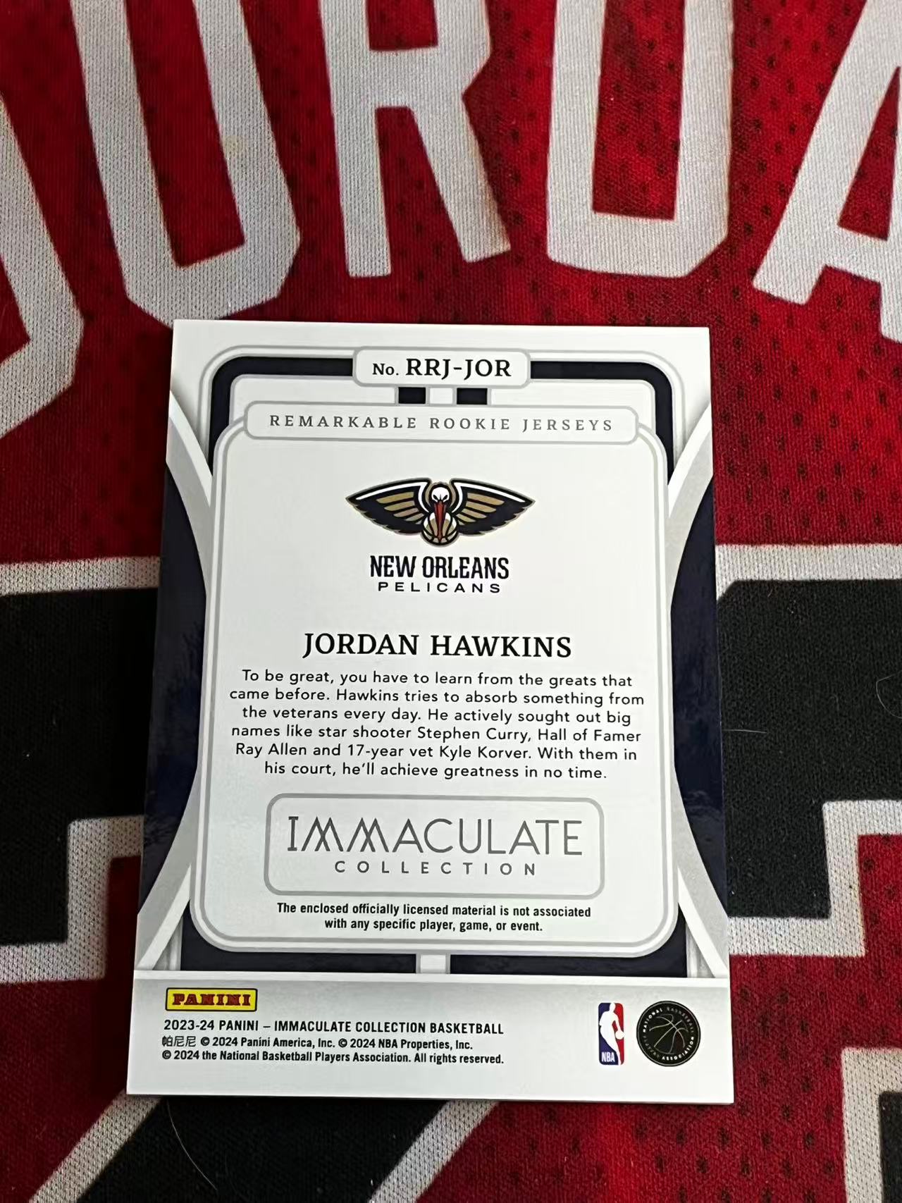 【接寄拍】2023-24 PANINI NATIONAL 国宝高端系列 鹈鹕 新秀RC 乔丹霍金斯 99编 新秀大窗球衣物料切割 衣料实物卡 专收凑套必备【烂臭嘴拍卖】