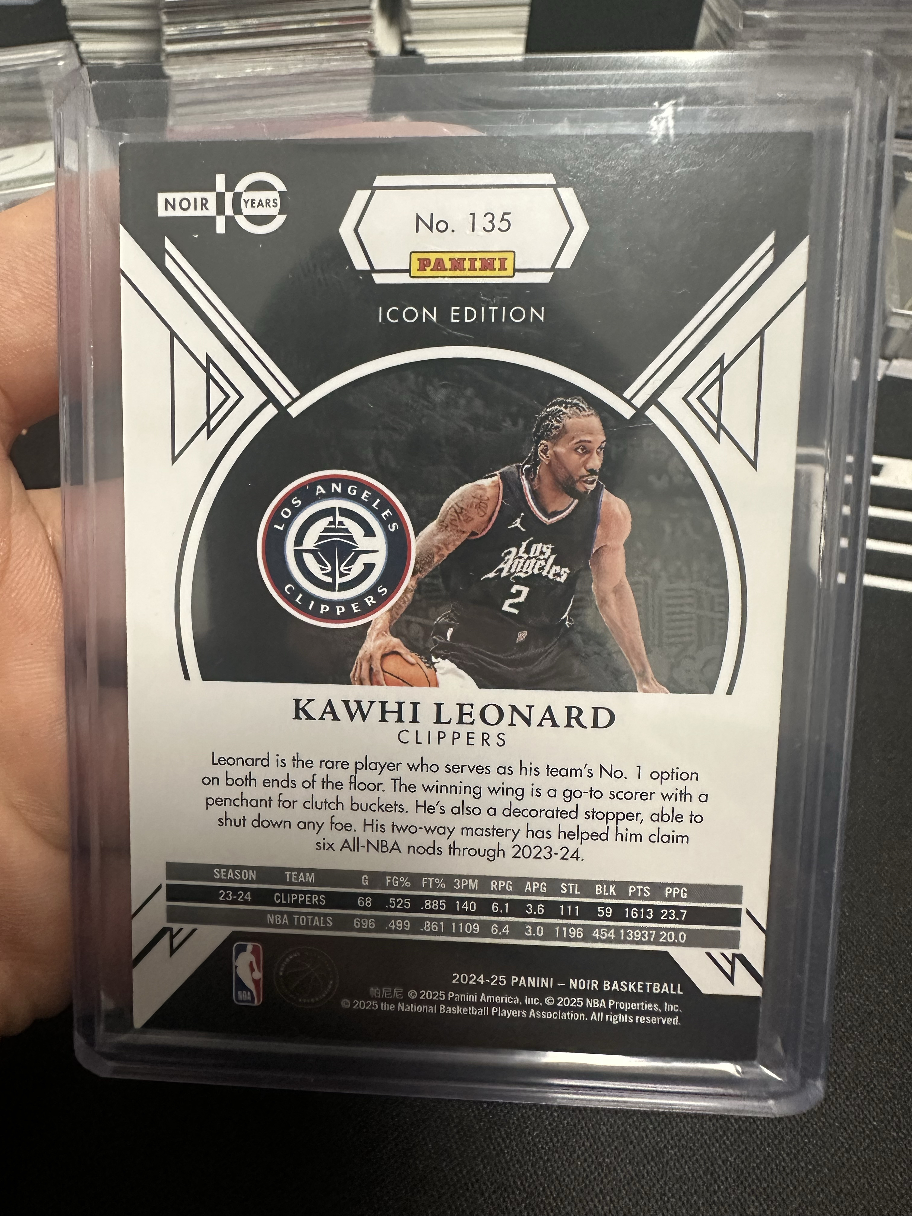 2024-25 Panini Noir Kawhi Leonard 诺尔 快船 卡哇伊 科怀 伦纳德 03/10编 超低编 金平行 icon edition Base bz