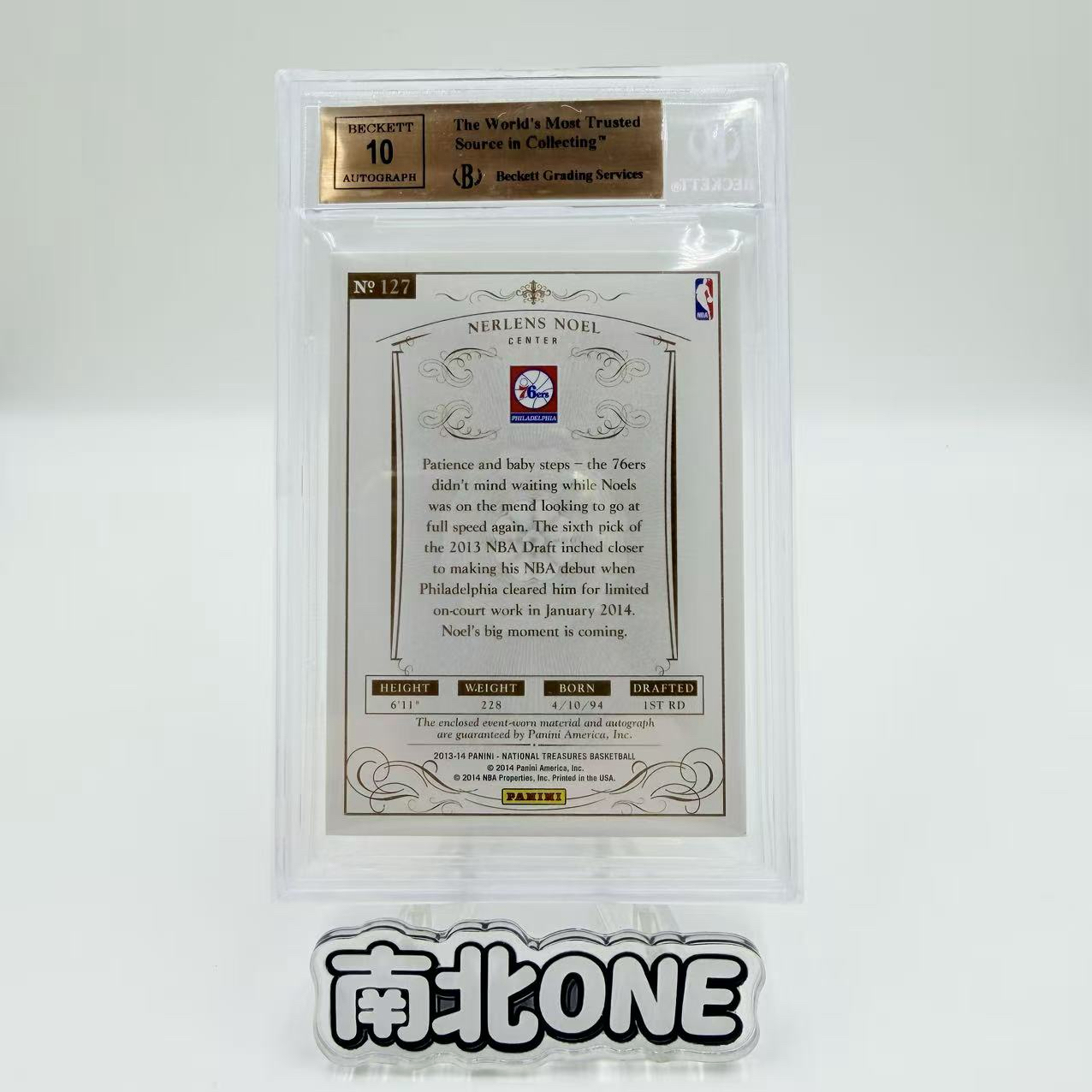 【南北ONE 免手续费】2013-14 Panini NAT Nerlens Noel 诺伦斯诺尔 新秀RC 76人 国宝 99编 RPA 物料暴力patch 签字 BGS金标9.5/10分 ZJ