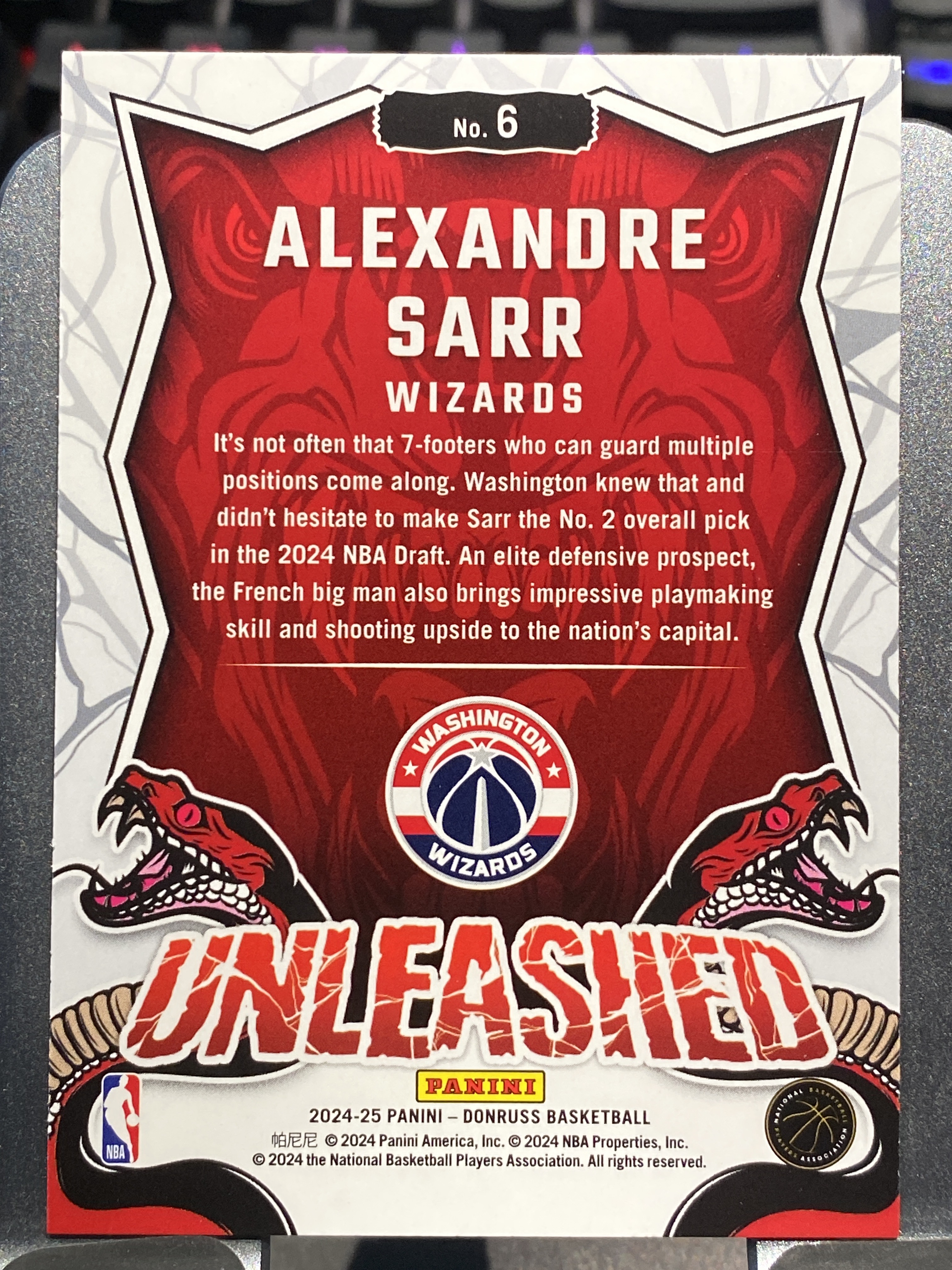 2024-25 【靓星代拍】 Donruss Alex Sarr RC 杜蕾斯 亚历山大 萨尔 新秀Rooike 奇才 钻石折 Unleashed 卡品如图 专收凑套必备 #Lx