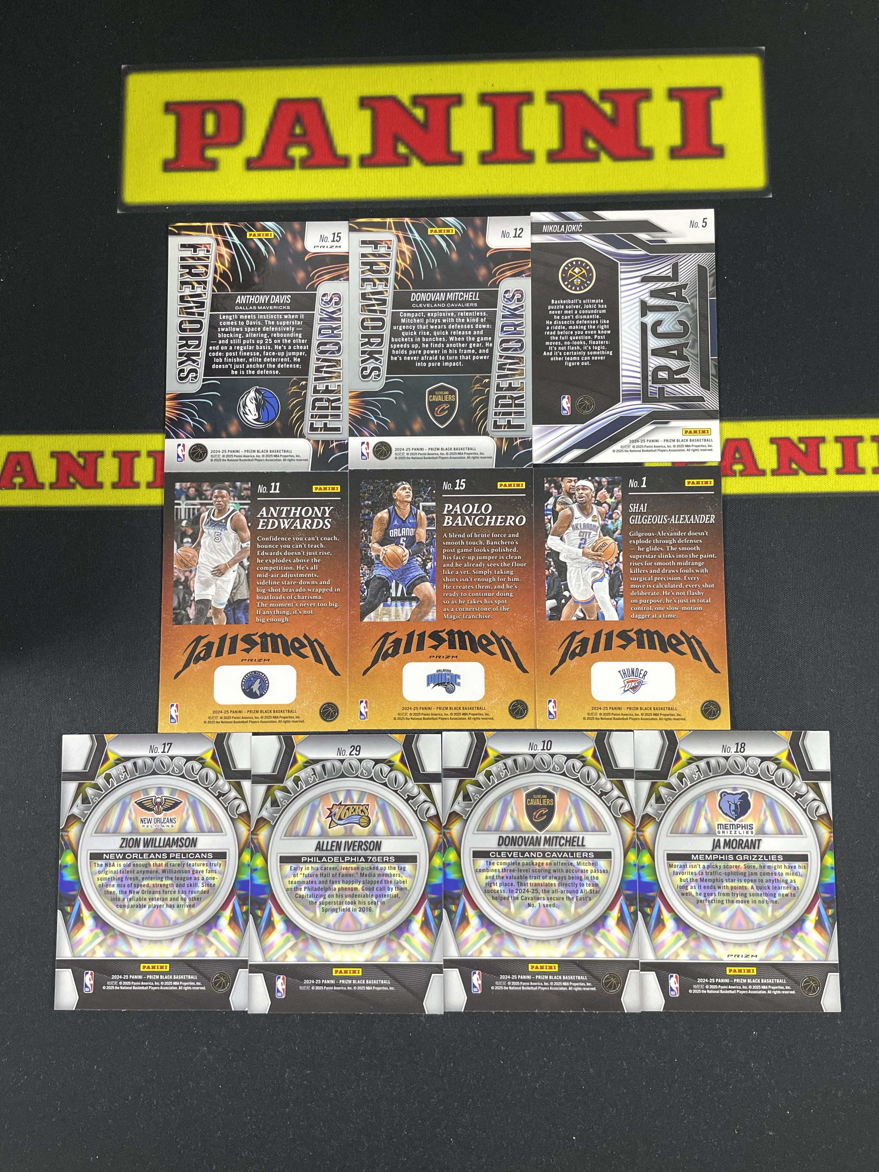 【皮成仙拍卖 统一手续费6%】 PANINI 24-25 PRIZM BLACK 安东尼戴维斯 米切尔 尼古拉约基奇 安东尼爱德华兹 亚历山大 艾弗森 等 一图打包【只发顺丰】kirbybest192
