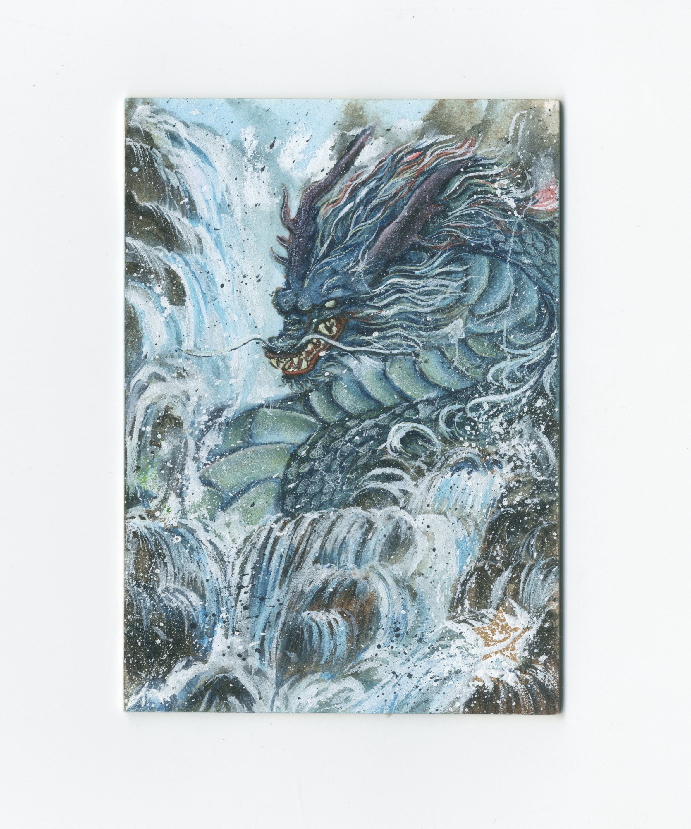 【Jackie杰基拍卖】星嘉文化 画中画系列 丙烯 龙 手绘卡 1/1 画师:西洲先生(灯塔)