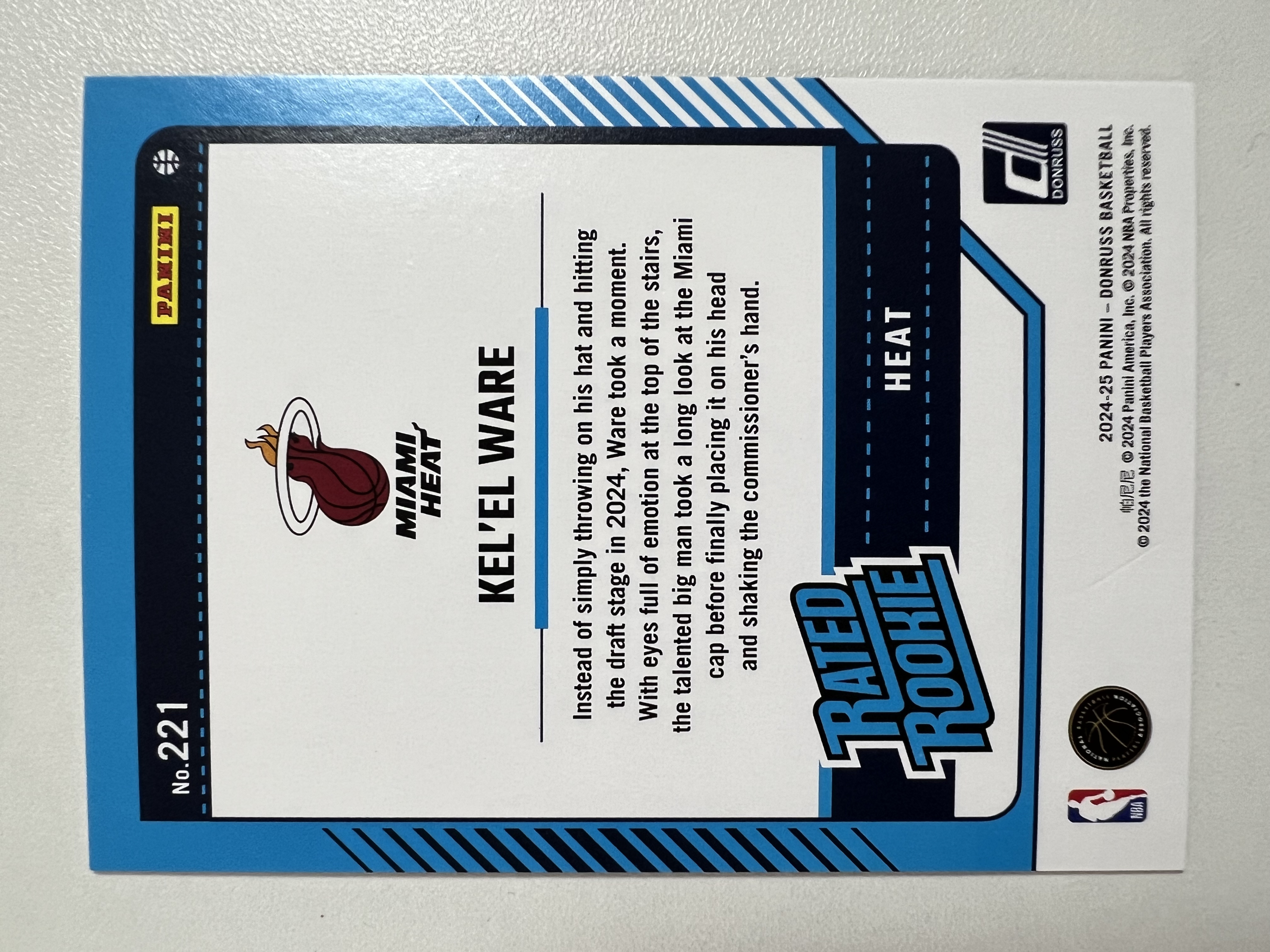 2024-25 Panini Donruss Kel'el Ware 059/199编 凯莱尔韦尔 热火 杜蕾斯 HH02 收藏凑套 卡品如图