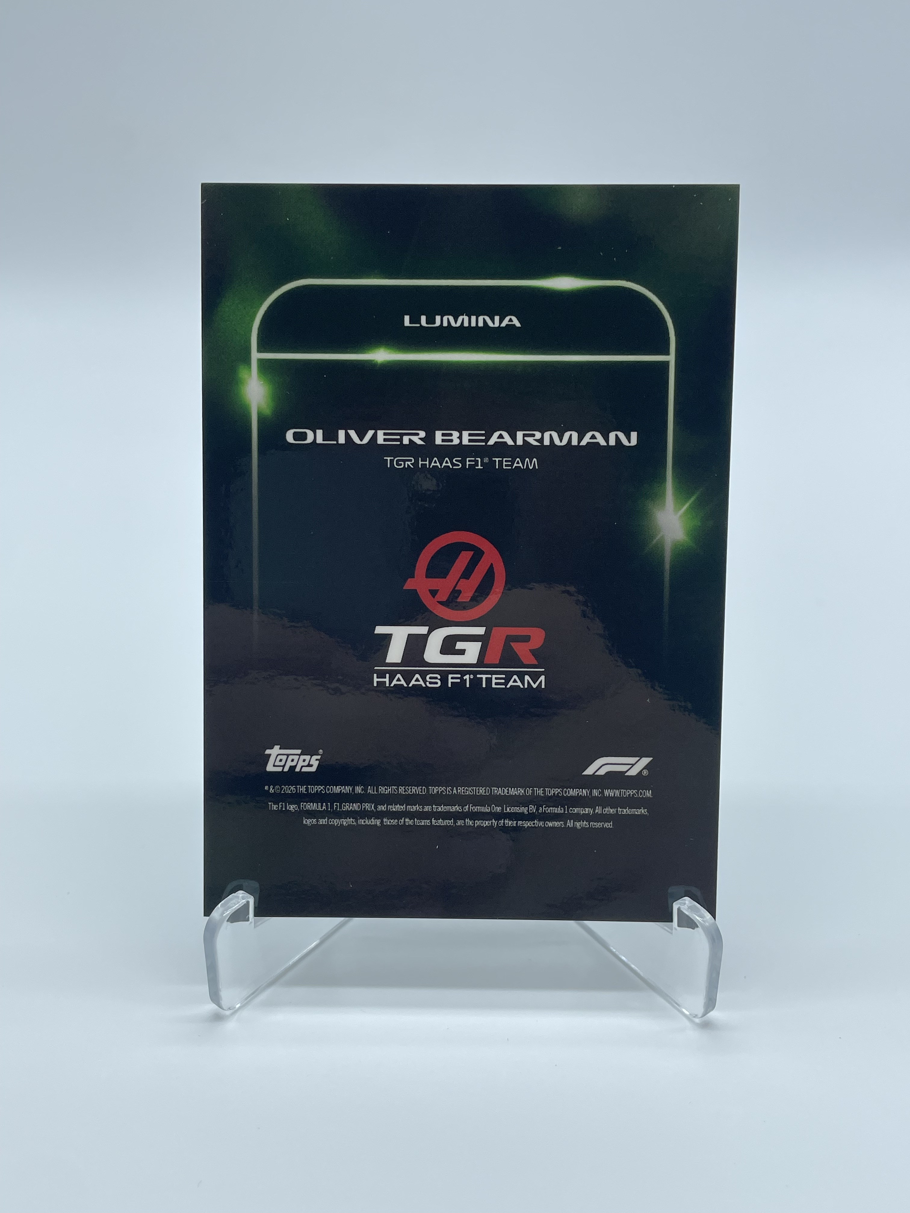 2026 Topps Lights Out Oliver Bearman【Simple】F1 熄灯 贝尔曼 Lumina 高光时刻特卡 绿折 73/99编 卡品如图 实卡精美