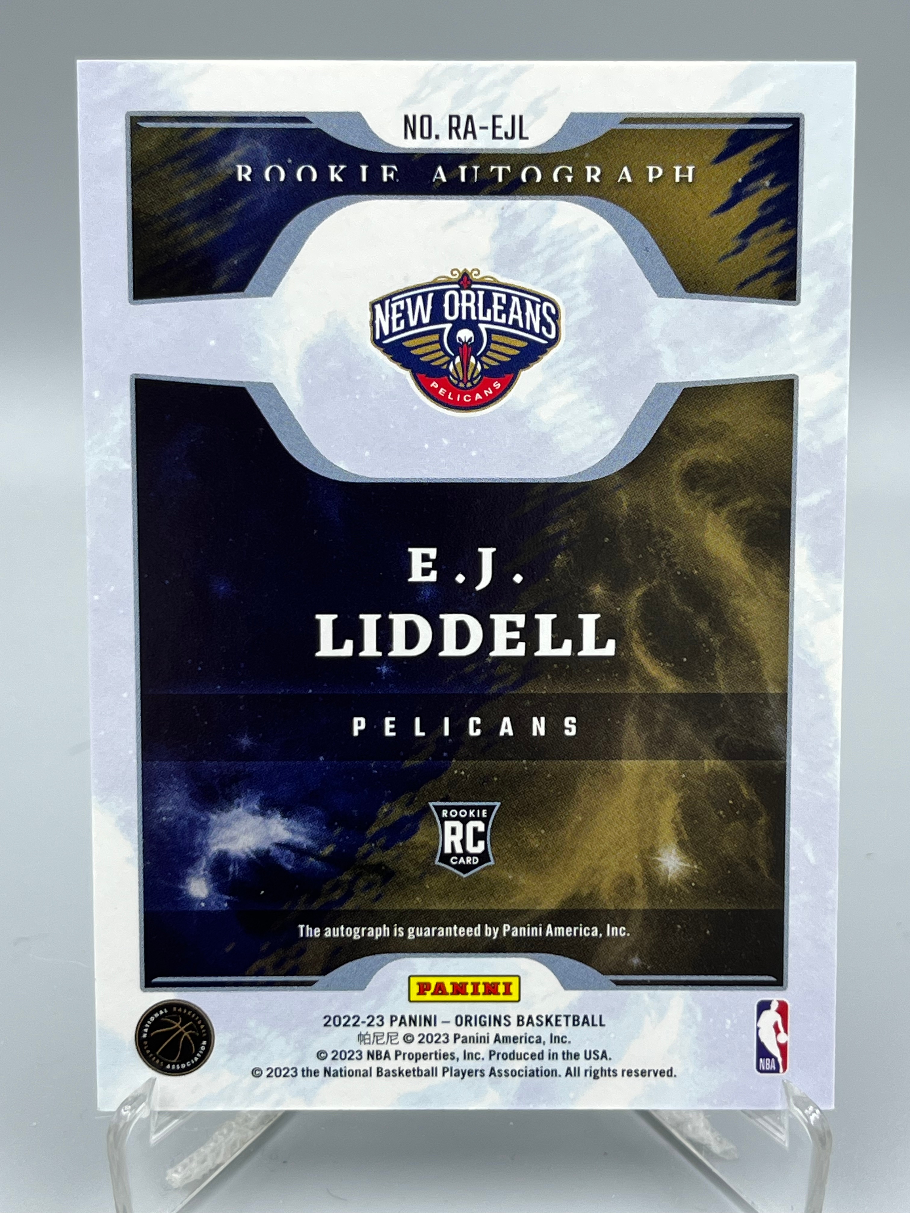 2022-23 Panini Origins E.J. Liddell RC NBA 新秀年 E.J.利德尔 3/40编 签字 卡签 紫平行 起源 鹈鹕队 凑套 收藏必备【暴富 巧儿】y