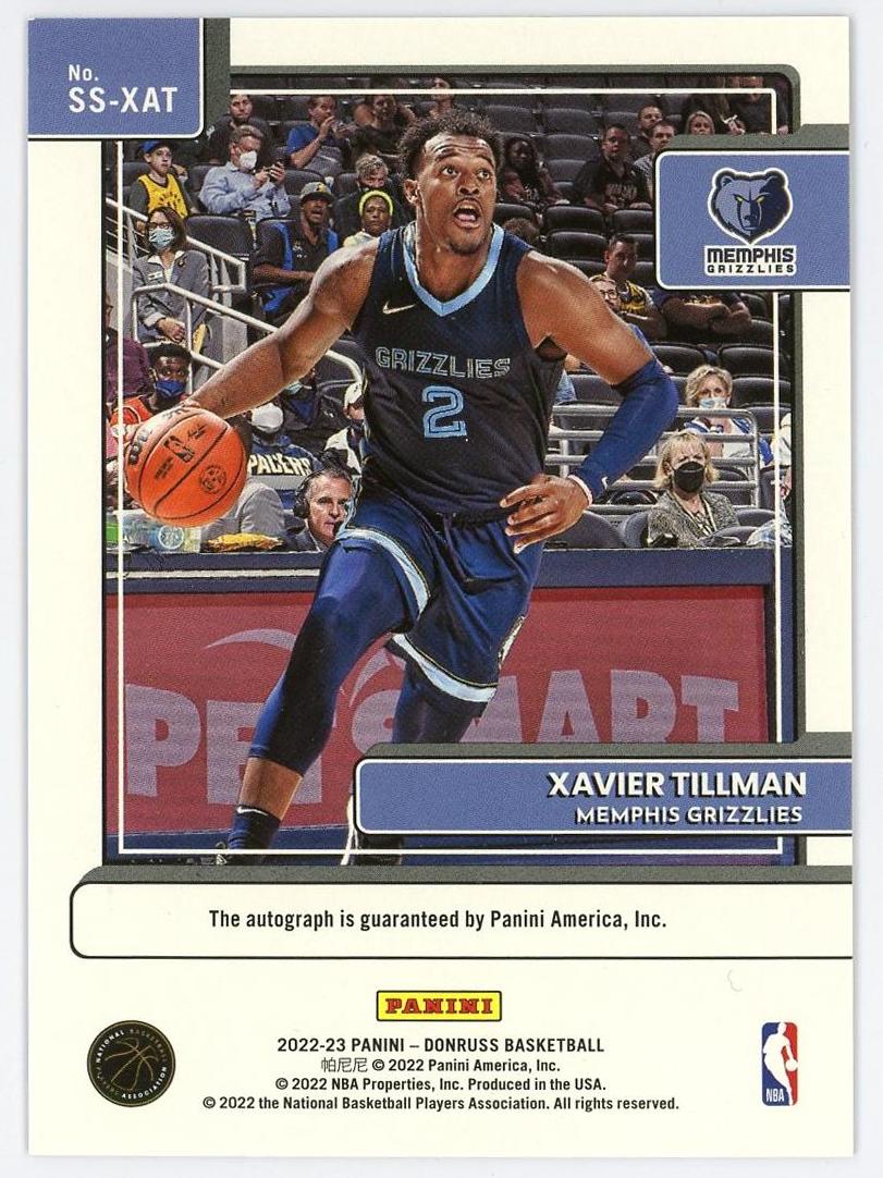 2022-23 Panini Donruss Xavier Tillman 泽维尔蒂尔曼 杜蕾斯 签字 银折 折射 灰熊 卡品如图 0YQ3/11.16