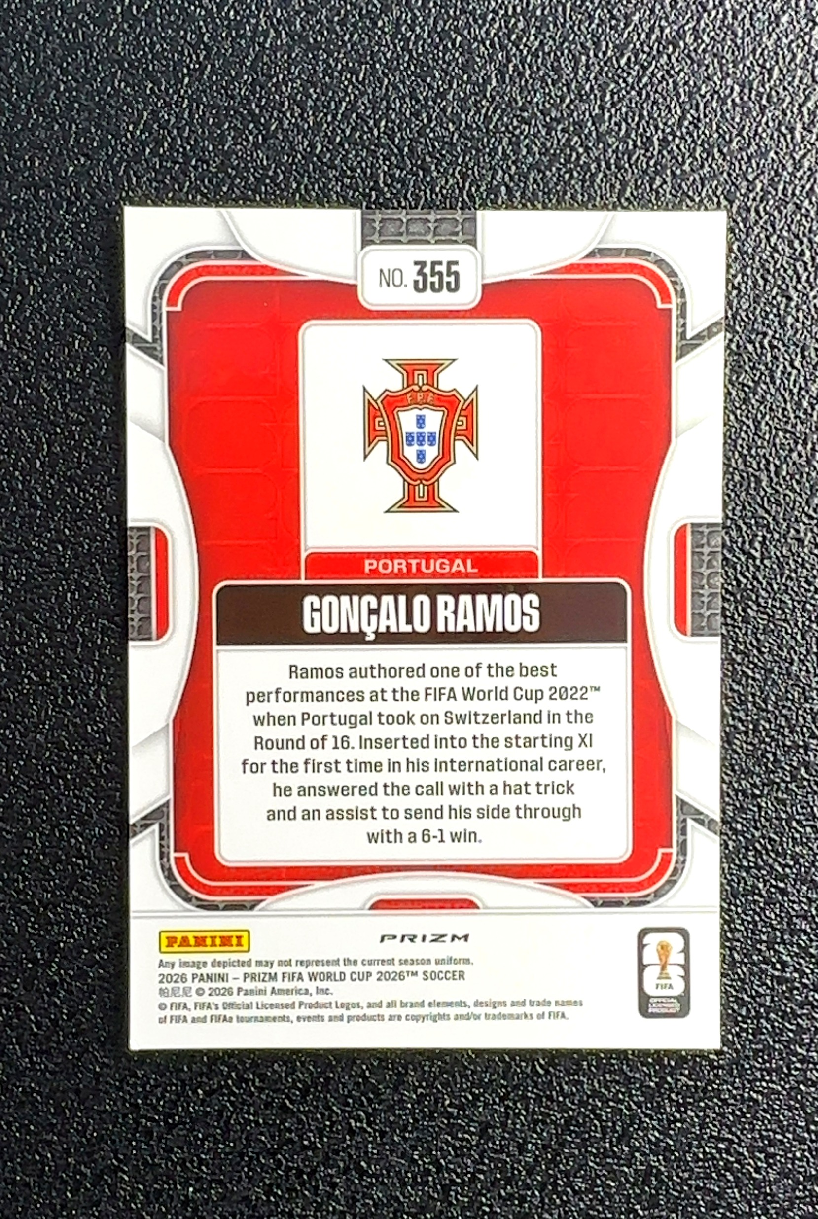 【岛屿拍卖】2026 Panini Prizm Gonçalo Ramos 贡萨洛·拉莫斯 银折 折射 卡品如图 高价值 #355 Portugal 葡萄牙 0023#179