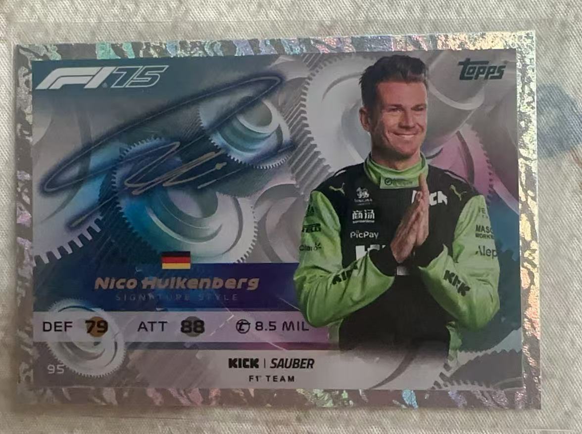 2025 Topps Turbo Attax F1 Nico Hulkenberg #95索伯 霍肯伯格 签字 印签 银折 游戏版 大比例 SP 卡品如图【大哲】