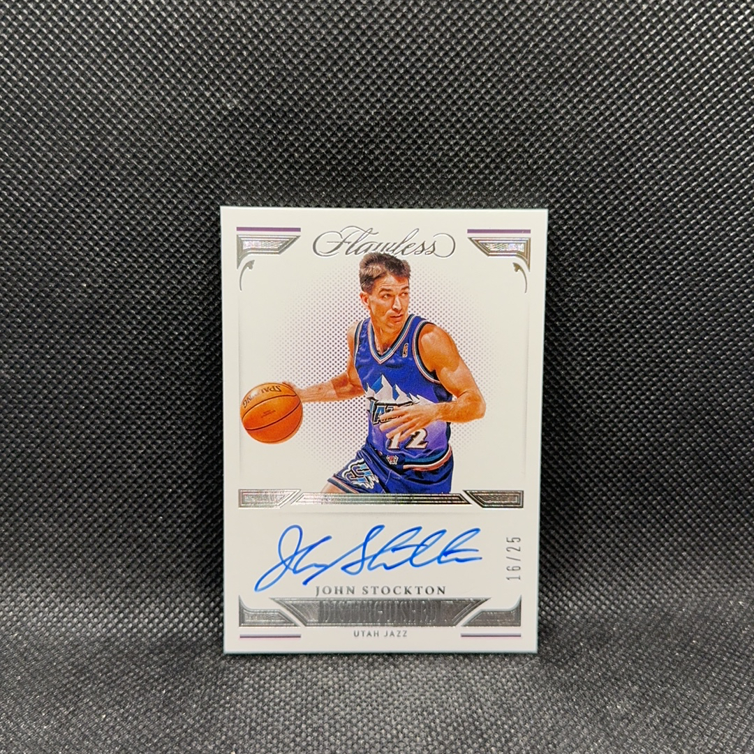 【Roseee代卖】2021 Panini Flawless John Stockton 爵士 约翰 斯托克顿 手提 签字 卡签 25编 DGS签 实物精美 吕奉先