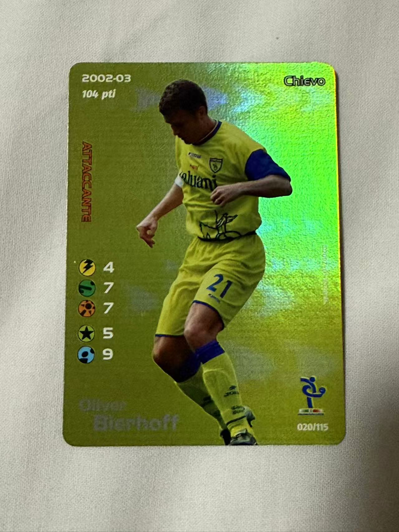 2002-03 wizard 万智牌 Oliver Bierhoff 【mxn拍卖】比埃尔霍夫 闪卡 超大比例 十分罕见 足球史上第一个打入金球的人 德国 AC米兰 乌迪内斯 德国领队 不发到付