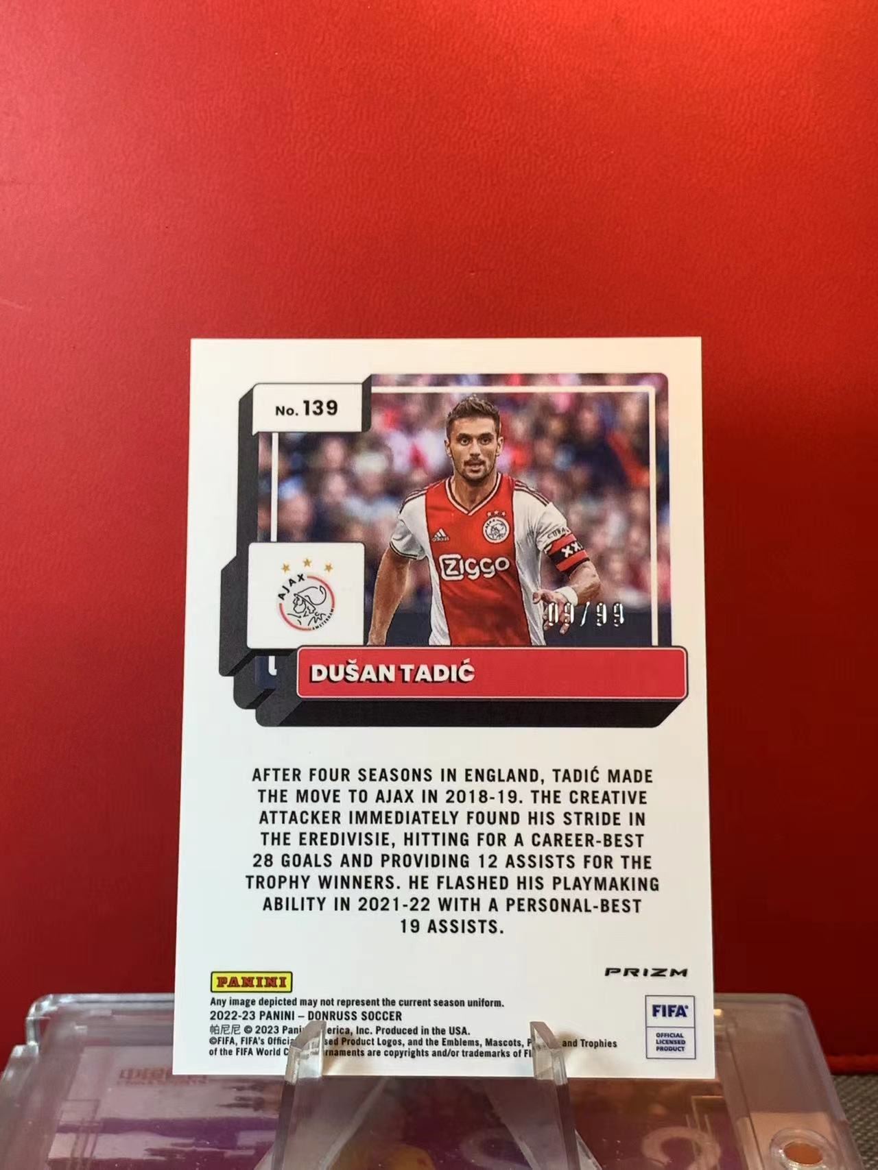 (詹叔代拍)2022-23 Panini Donruss Optic杜蕾斯 Dusan Tadic 塔迪奇 阿贾克斯 FIFA 09/99编 蓝折 顺丰寄付 泰山