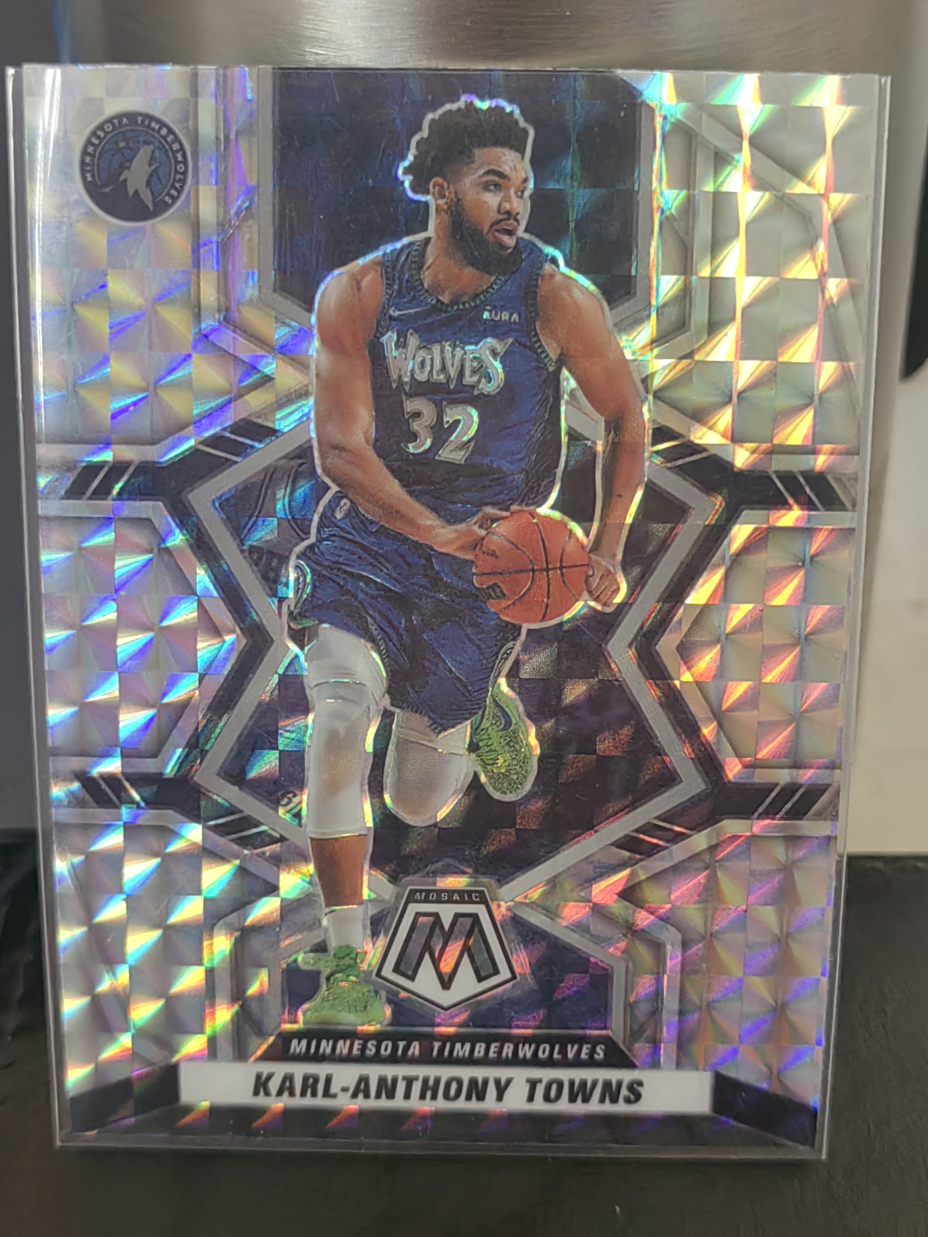 2021-22 Panini Mosaic Karl-Anthony Towns 马赛克 卡尔安东尼唐斯 森林狼 银折 银格子折 篮 白边白角 不保卡品 卡品如图