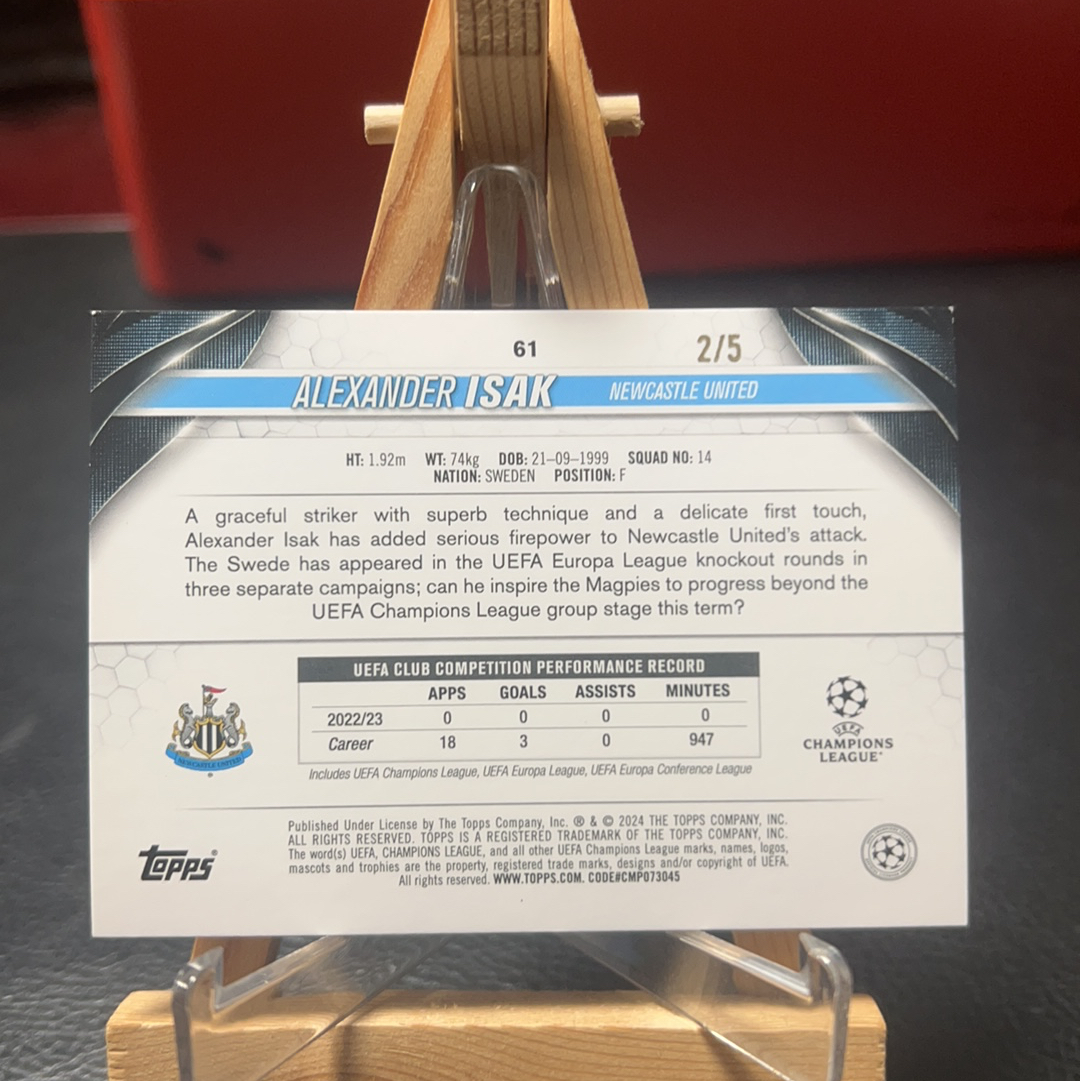 【SY代卖sy0479-可累积-瑕疵看图】2024 Topps Alexander Isak 伊萨克 5编