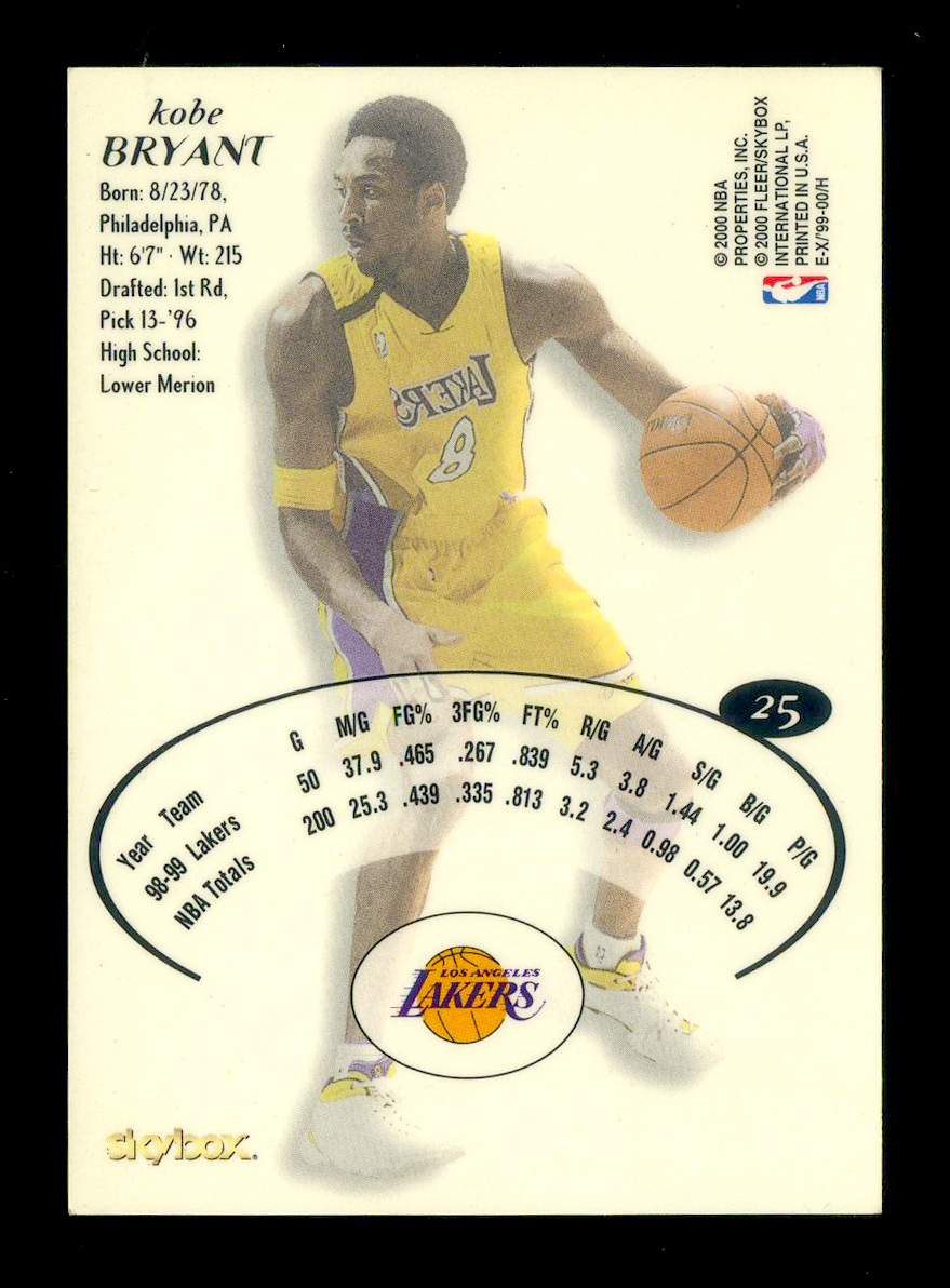 1999-00 EX Kobe Bryant科比布莱恩特经典顶级卡组胶片材质镜面幻彩