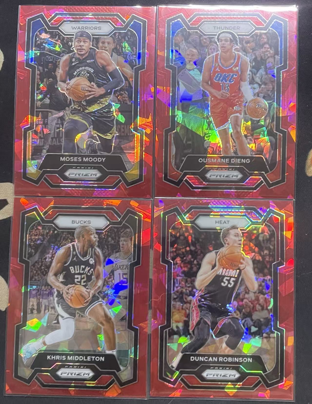 2023-24 Panini Prizm Moses Moody 摩西·穆迪 乌斯曼·迪昂 邓肯·罗宾逊 克里斯·米德尔顿 红碎冰折 折射 pz 不保卡品 打包 值得投资(猴子卡社)