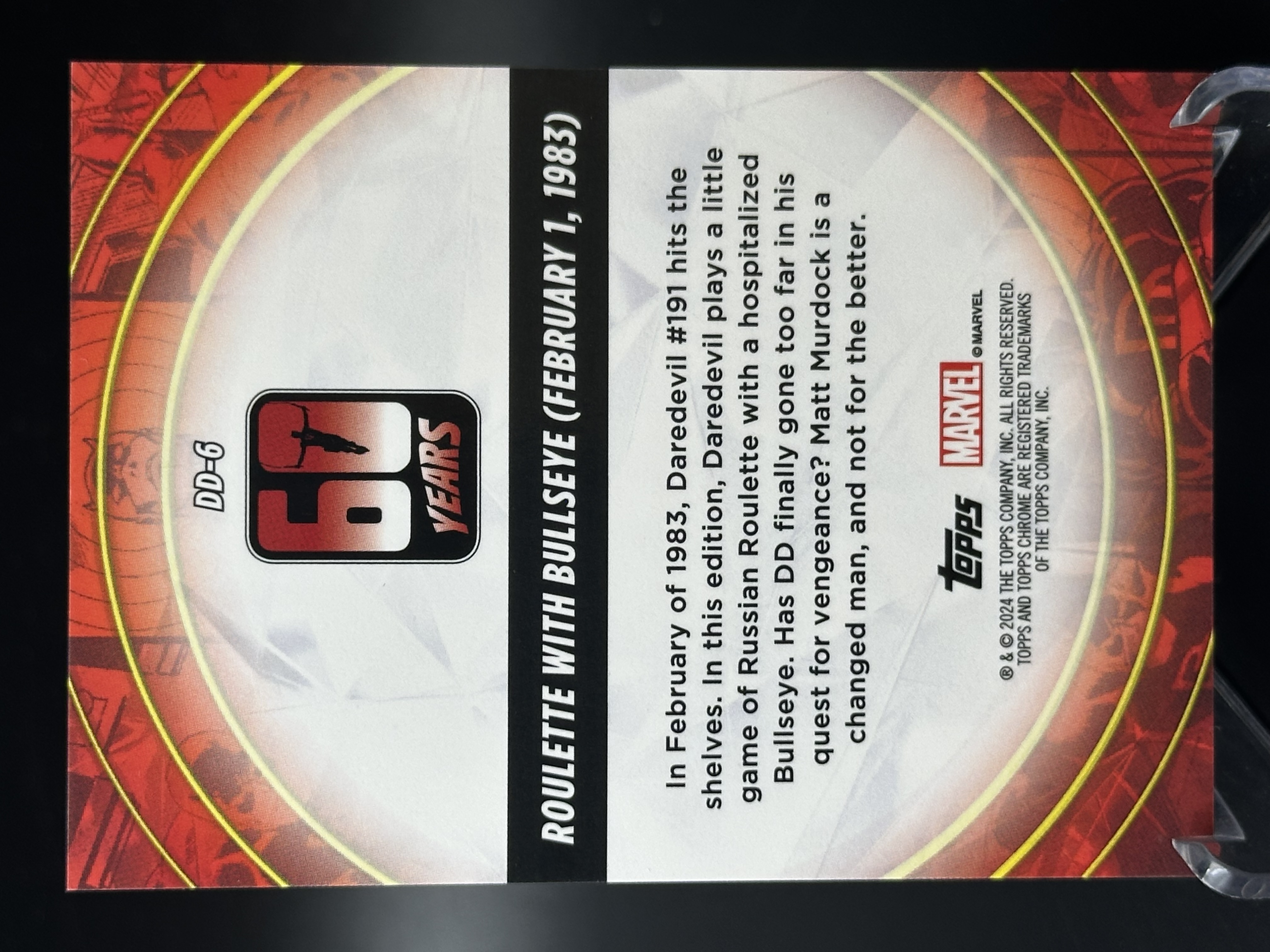 2023 Topps Marvel (MCU) roulette with bullseye 【小黄拍卖】漫威 tc 夜魔侠 60周年 与靶眼轮盘赌「SHM」