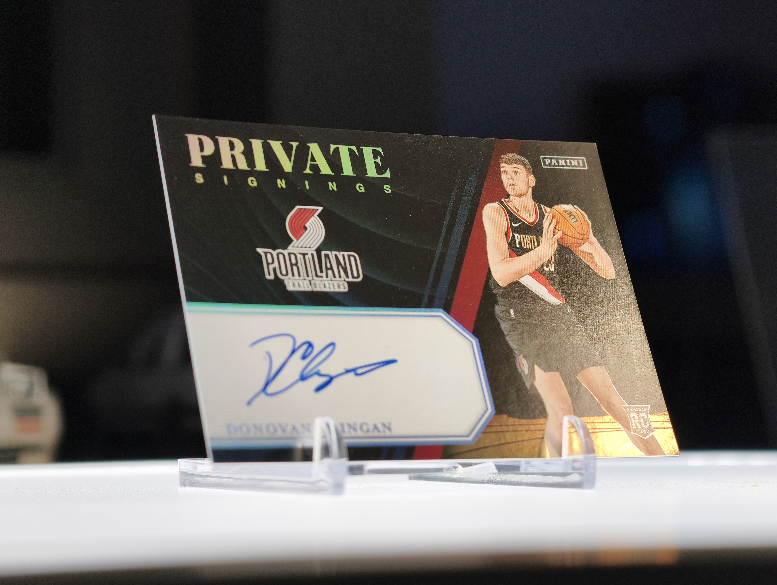 2024 Panini Donruss Donovan Clingan RC #PS-DON 开拓者 新秀 多诺万 克林根 银折 折射 插入签 卡签 签字 卡品如图