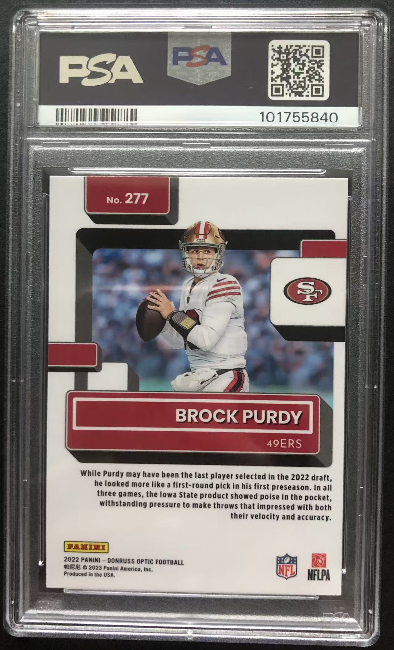 【瞳瞳代卖】2002 Panini Donruss Optic OP 布洛克 普尔迪 Brock Purdy RC 新秀卡 正新秀 PSA9