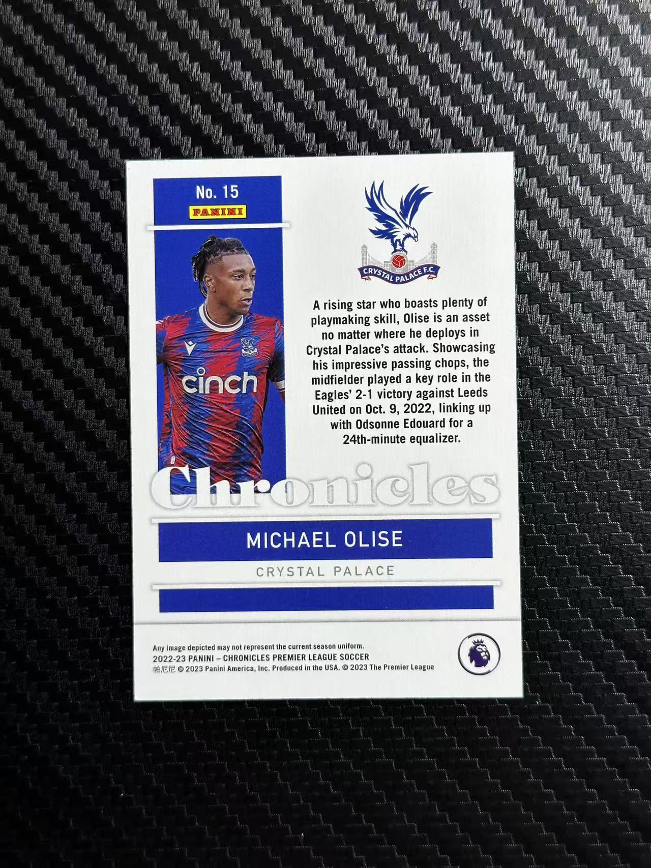 2022-23 Panini Chronicles Michael Olise 编年史 英超 水晶宫 迈克尔 奥利塞 047/199编 卡品如图 拍前看描述