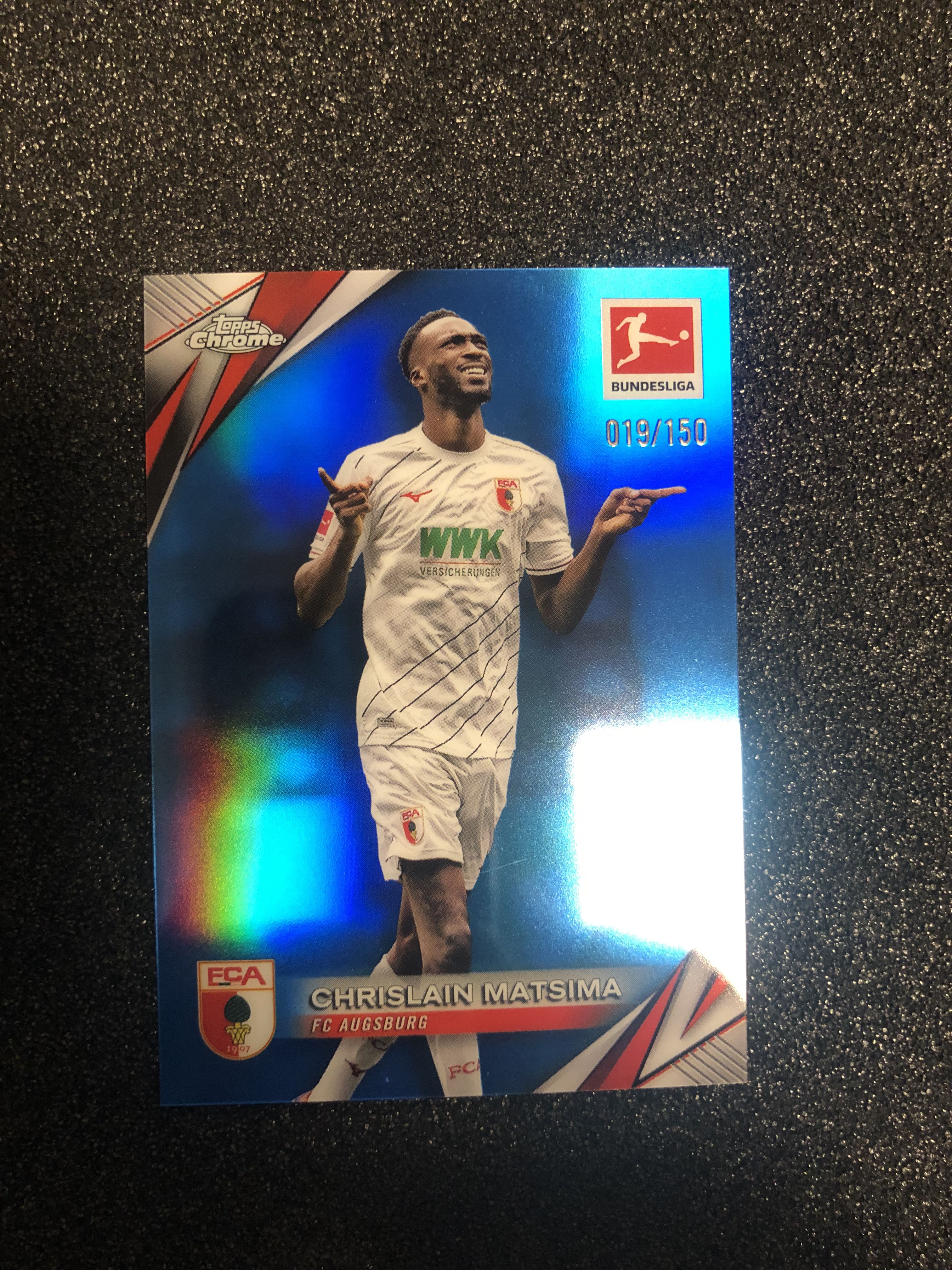 2024-25 Topps Chrome Chrislain Matsima 德甲tc 马西马 法国 奥格斯堡 150编 蓝折 019/150 卡品如图 凑套收藏必备