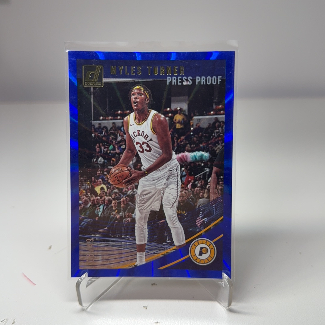 2018-19 Panini Donruss Myles Turner 【免费代卖】步行者 迈尔斯 特纳 /49编 蓝佛光折 折射 带编 实卡好看 收藏必备!!
