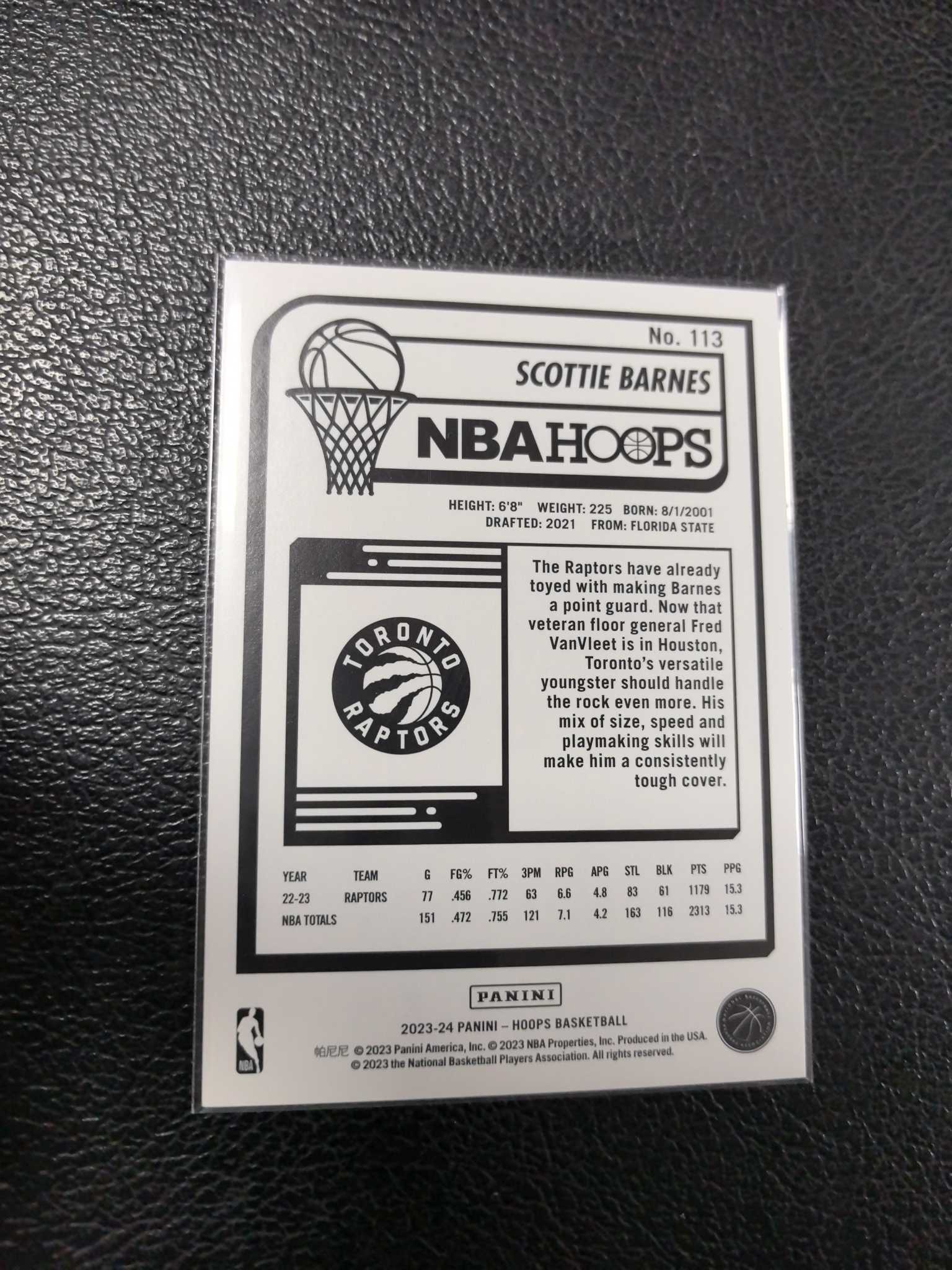 2023-24 斯科蒂巴恩斯 99编 猛龙 红风车 折射 hoops 12-2