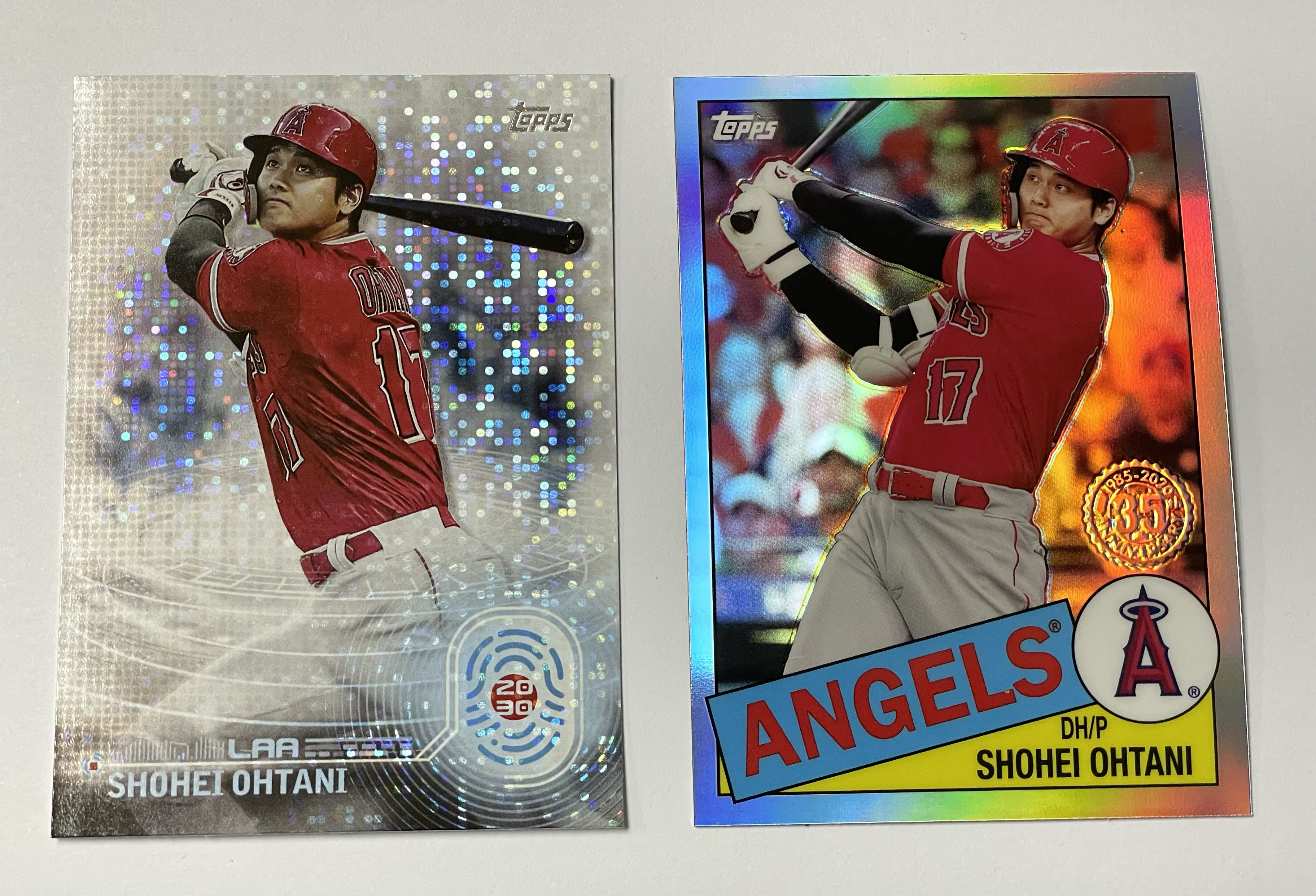 2020 Topps 各种系列 Shohei Ohtani 洛杉矶天使 大谷翔平 折射 银折 两张一起 lot2