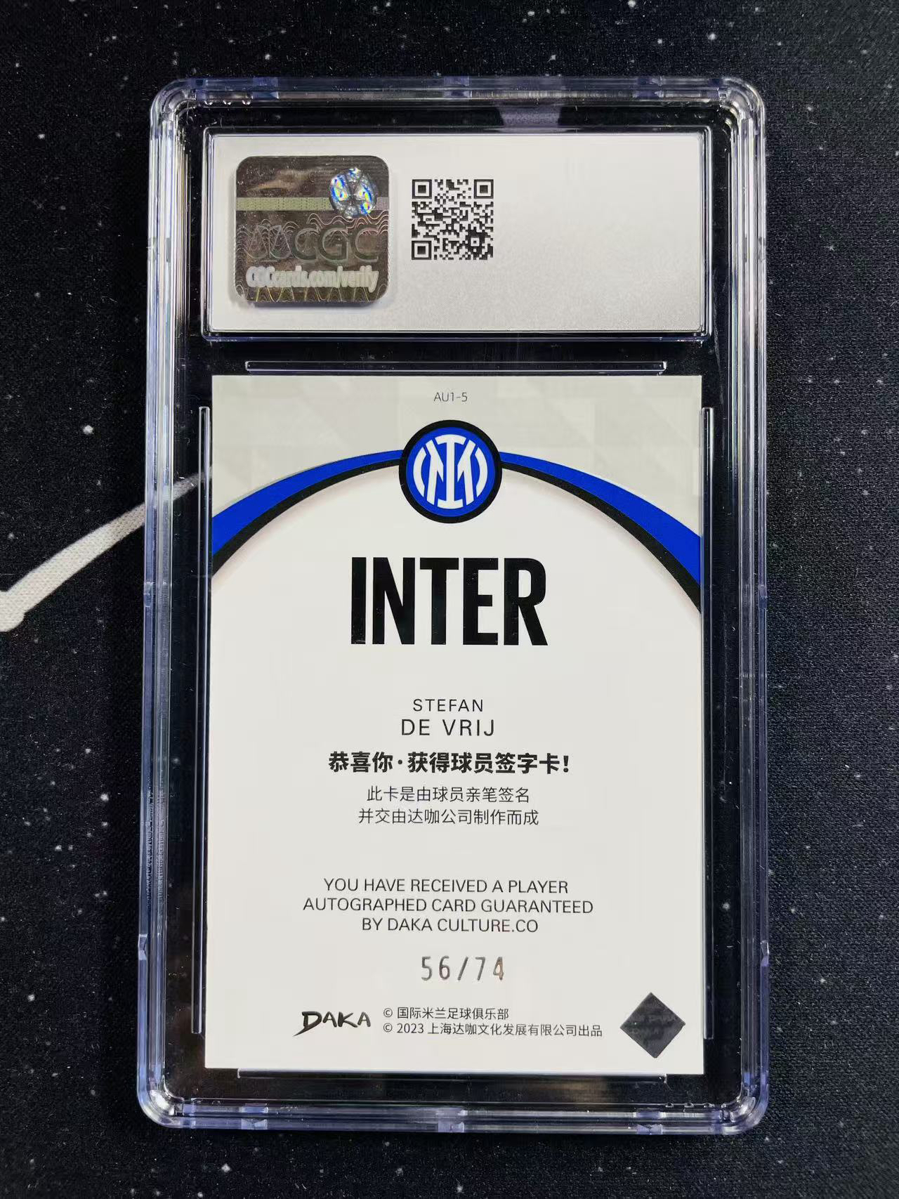 2023 Daka 达咖国米队盒 Stefan de Vrij 德弗赖 75编 银折 签字 卡签 CGC9分 洛北拍卖 刘总5063Y