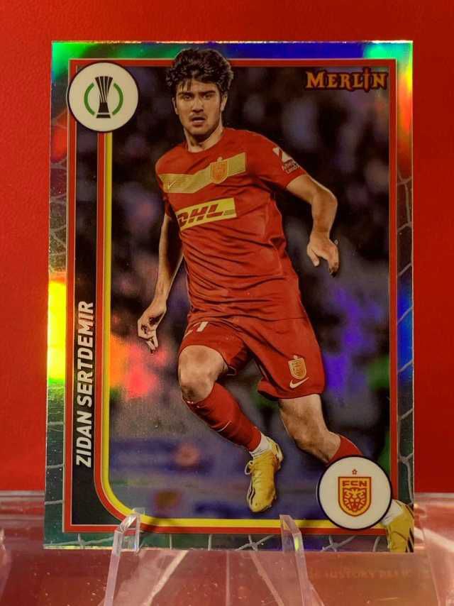 （老末代拍)E14 2023-24 Topps Company Merlin zidan sertdemir 齐丹 塞尔特代米尔 北西兰 欧冠梅林 银折 顺丰寄付 免费代拍 不保卡品