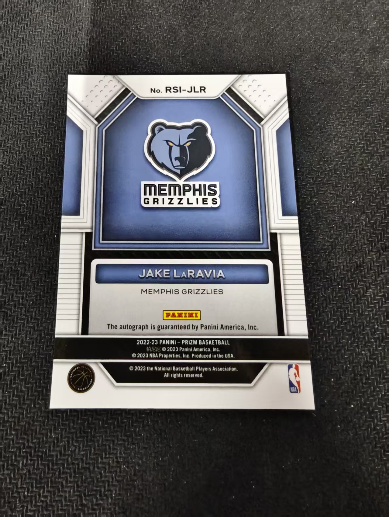 2022-23 Panini Prizm Jake LaRavia 灰熊 杰克 拉维亚 新秀 RC 签字 瑕疵如图
