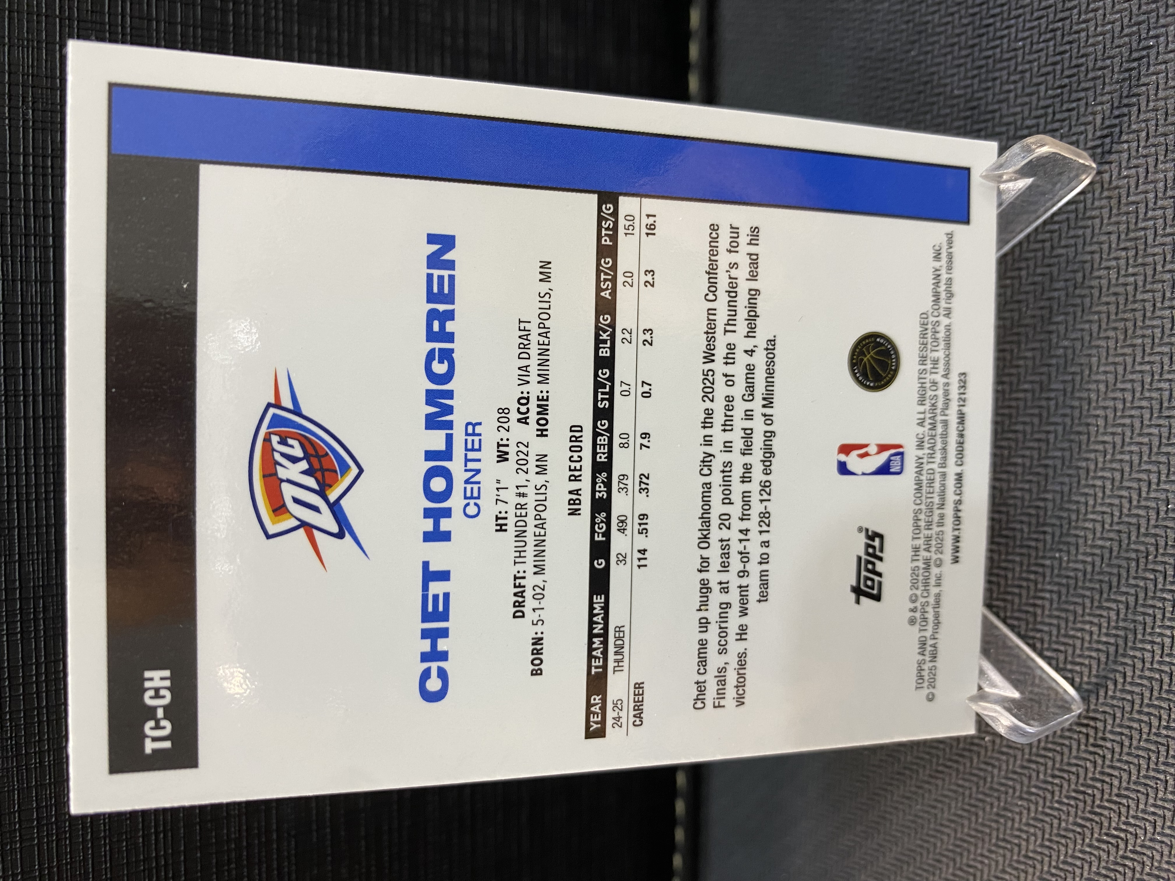 2025-26 Topps flagship Chet Holmgren mojo折 复古1980 45周年 雷霆 切特 霍姆格伦 收藏必备 卡品如图 -ZC-【乌苏拍卖】