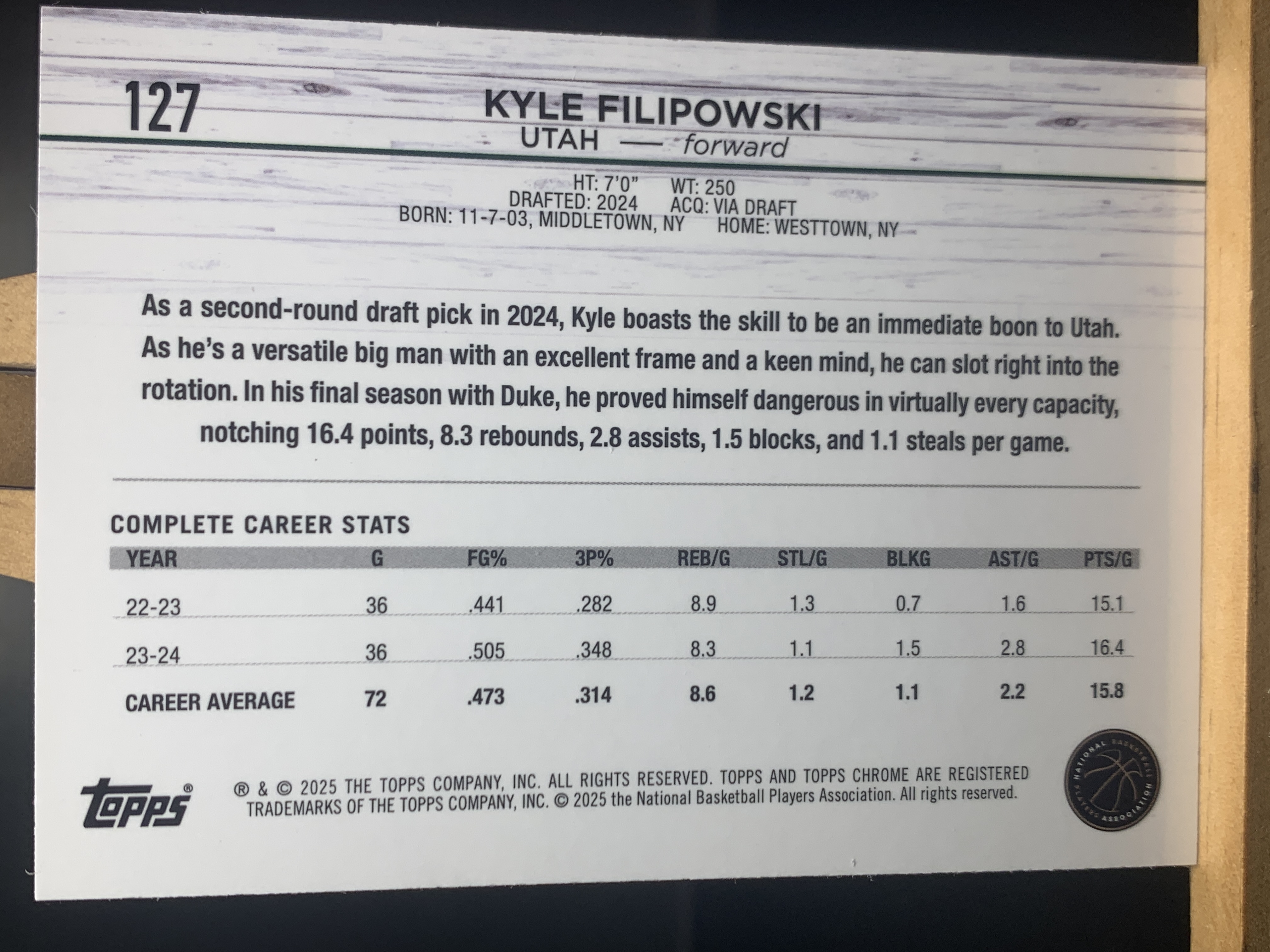 (S4) 2025 TOPPS 折射 凯尔 菲利波夫斯基 近期大热球星 收藏必备 卡品如图 ! ! !