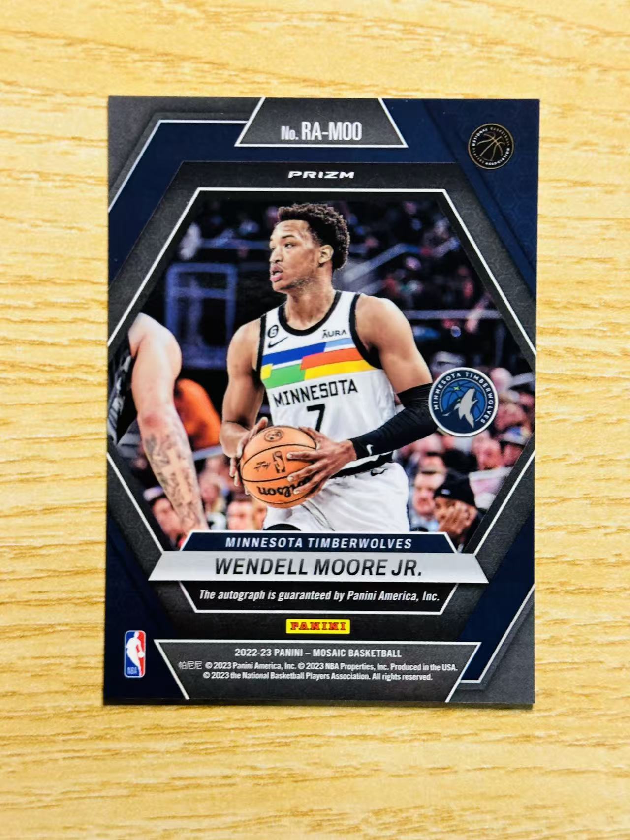 2022-23 Panini Mosaic Wendell Moore Jr. 嘿嘿代卖 马赛克 温德尔 摩尔 新秀 RC 签字 折射 森林狼 收藏必备