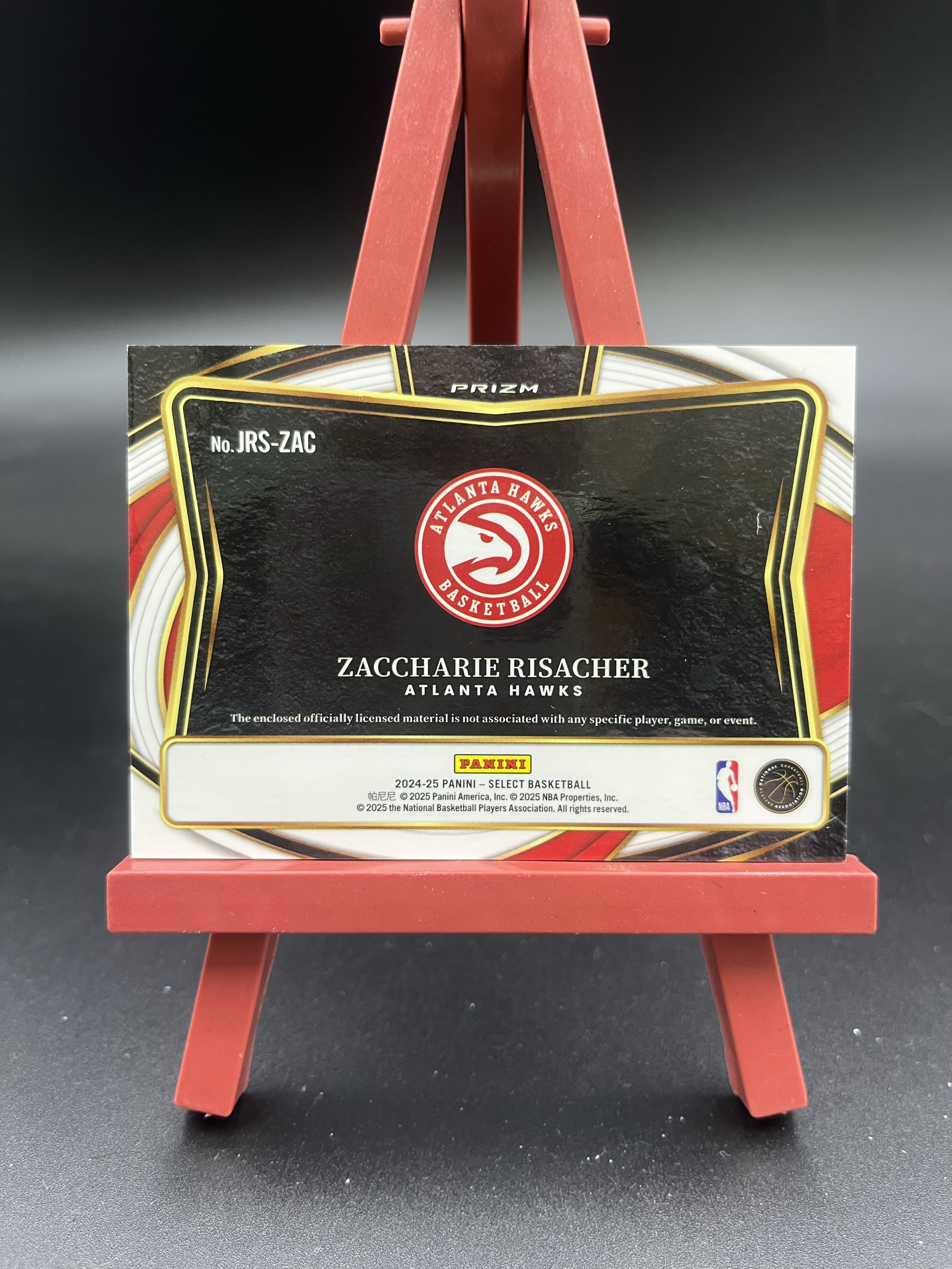 2024-25 Panini Select Zaccharie Risacher 老鹰 扎卡里 里萨谢 银折 折射 新秀 RC 大窗球衣物料切割 卡品如图【优质物料专场】04WZ