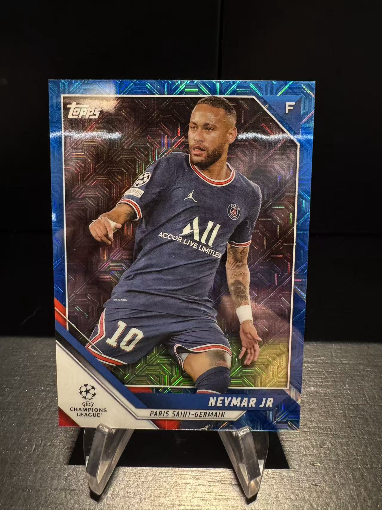 龖2021-22 Topps UCC Neymar Jr. 欧冠 日版樱花 内马尔 巴黎圣日耳曼 73/75编 蓝mojo折 卡品如图 MJ002J