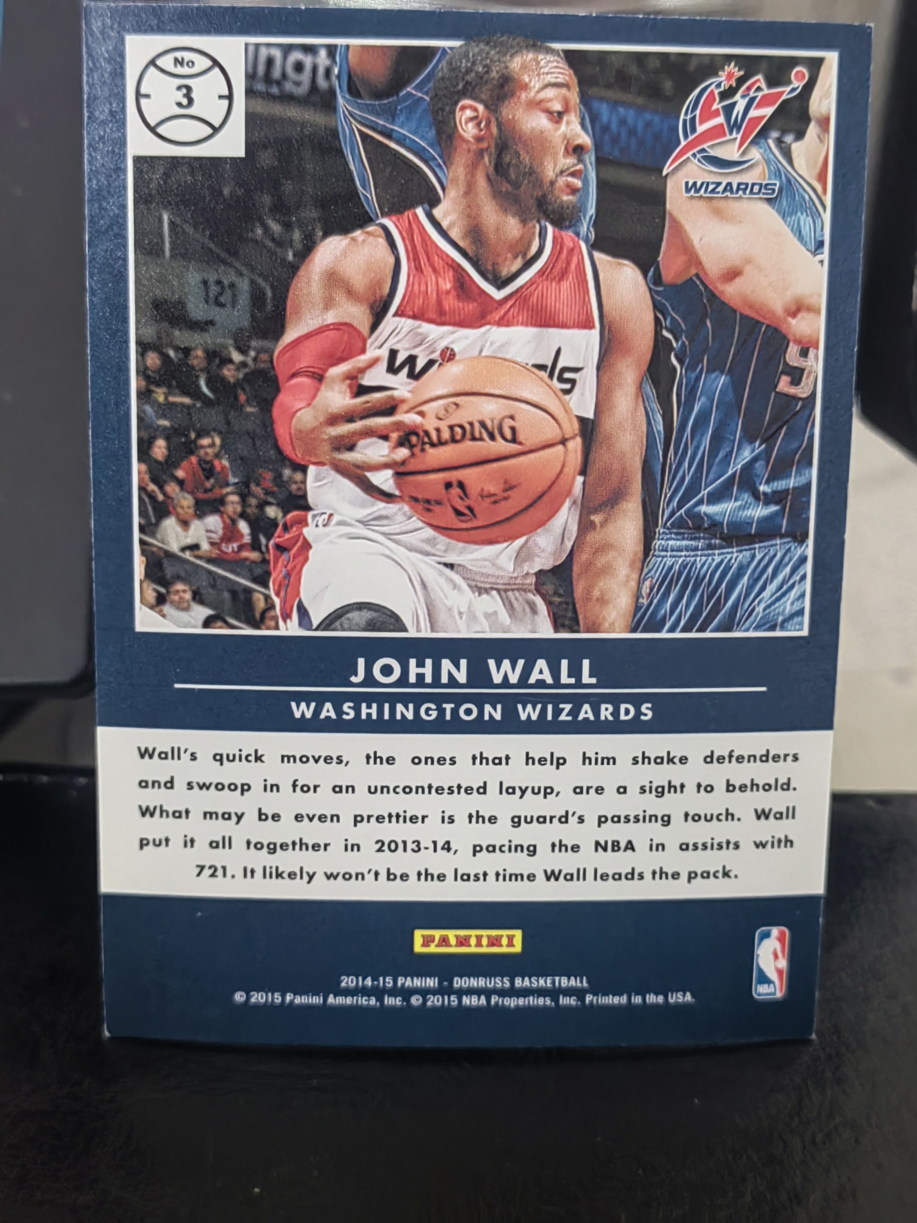 2014-15 Panini Donruss John Wall 杜蕾斯 波纹折 约翰沃尔 奇才 Production Line 生产线 助攻王 篮 白边白角 不保卡品 卡品如图
