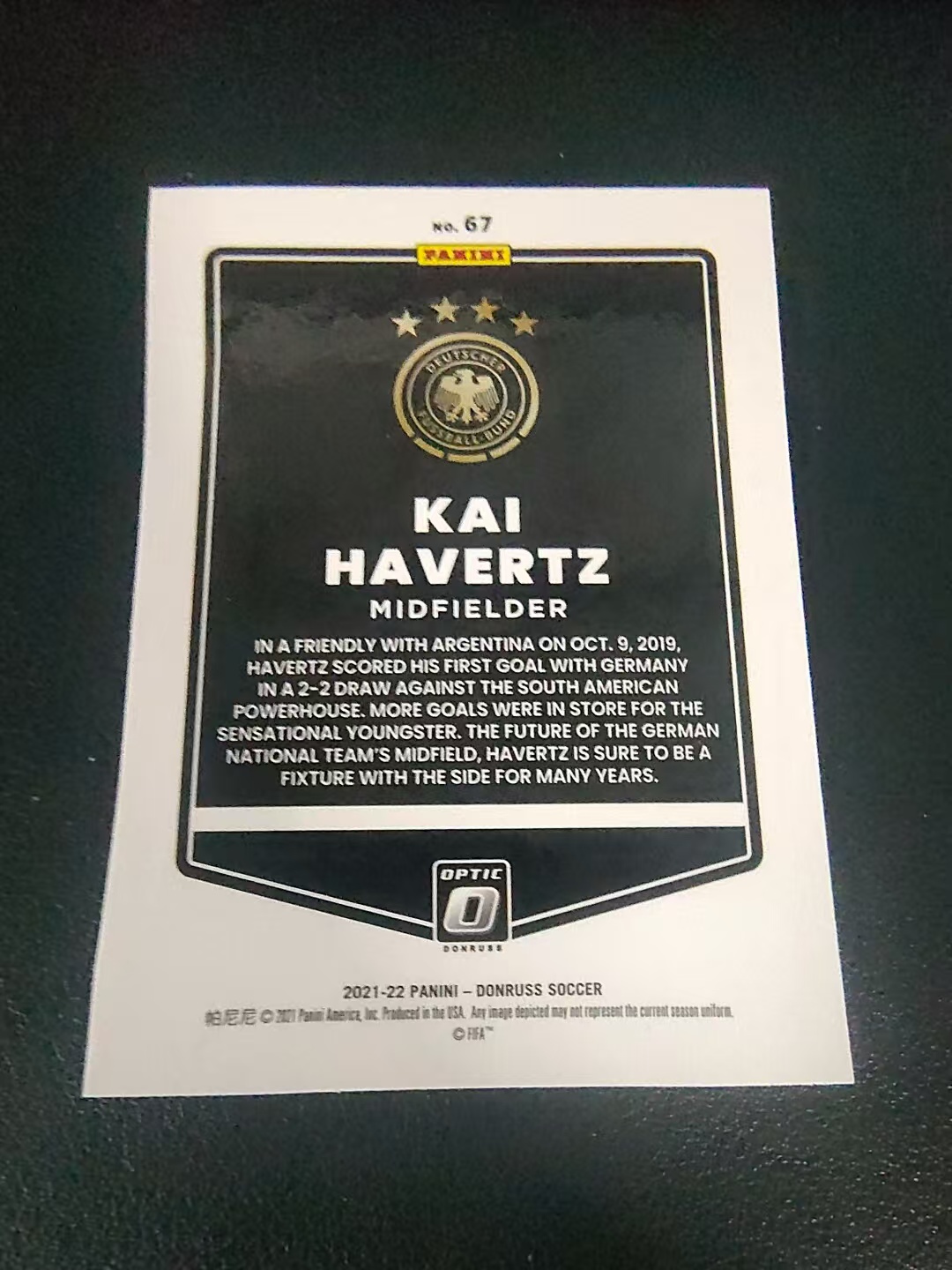 【可合并,不累计】2021-22 Panini Donruss Kai Havertz 德国 哈弗茨 杜蕾斯 世界杯 划痕 边角瑕疵 #67