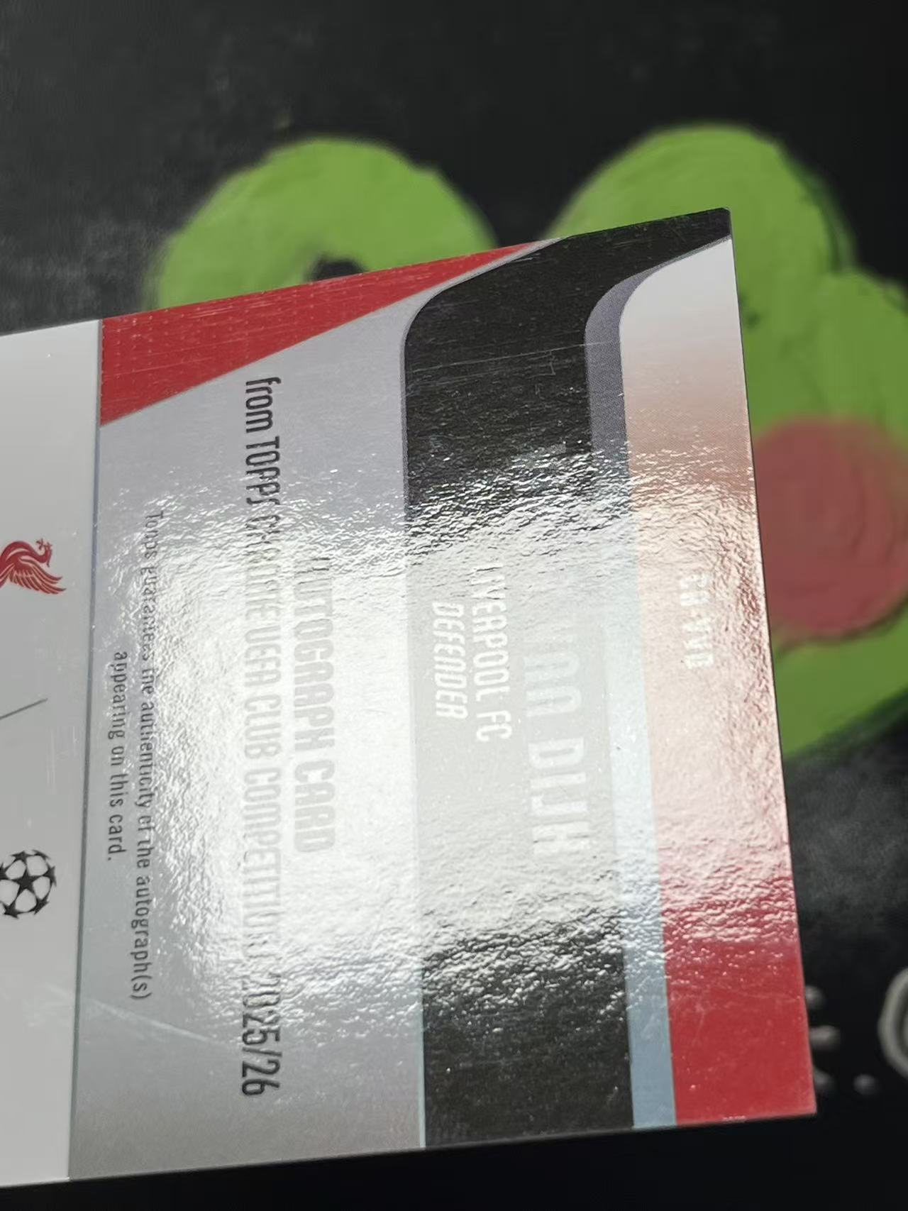 2026 Topps Chrome Virgil van Dijk 欧冠 利物浦 范戴克 99编 签字 绿折 荷兰 微瑕如图【ZYP代拍】羽羽