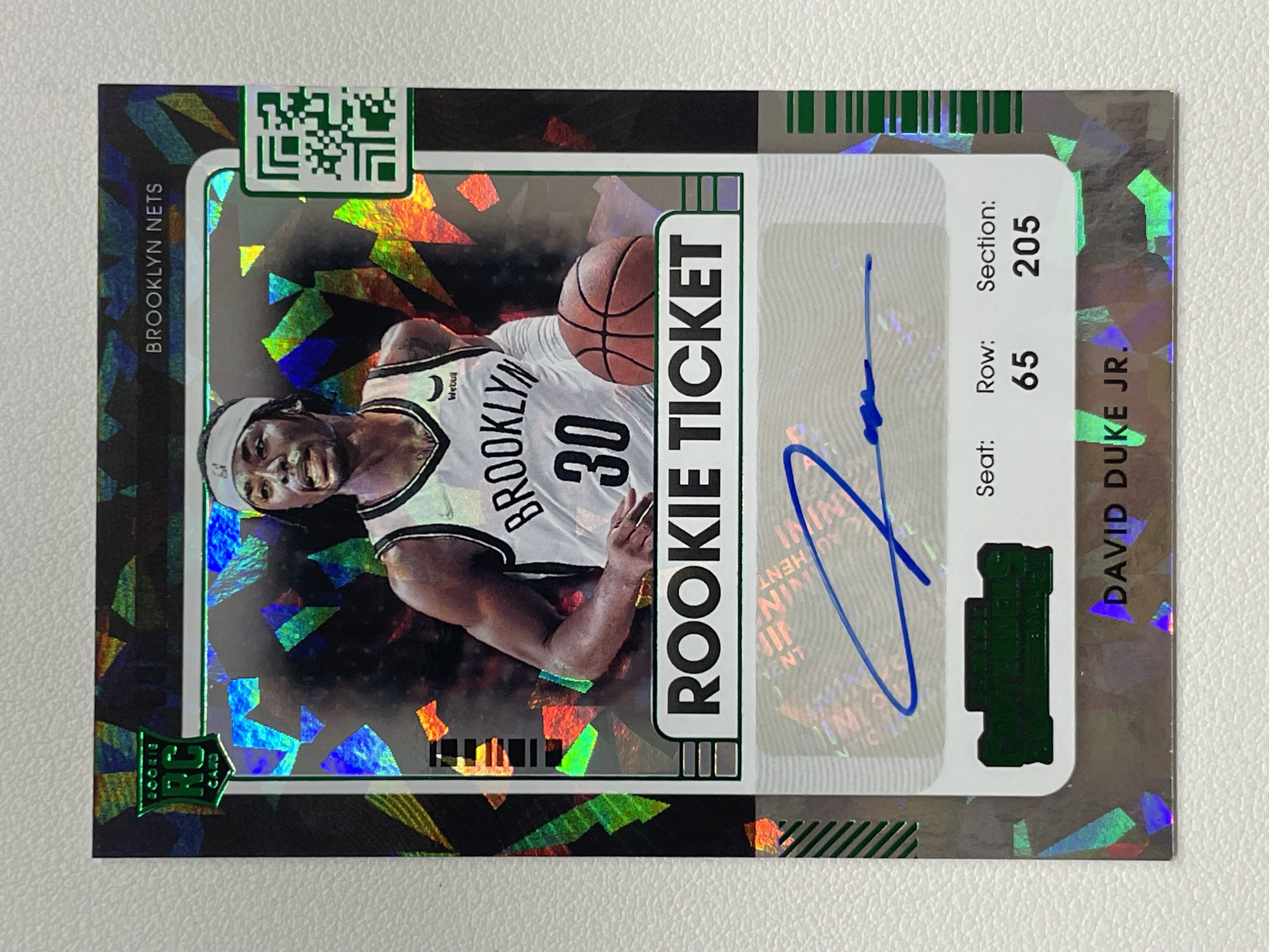 【天秤座拍卖到卡预付85%】2021-22 Contenders 球票 篮网 David Duke 大卫 杜克 新秀 rc 碎冰折 签字 卡品如图 实卡好看 收藏必备※花儿最美