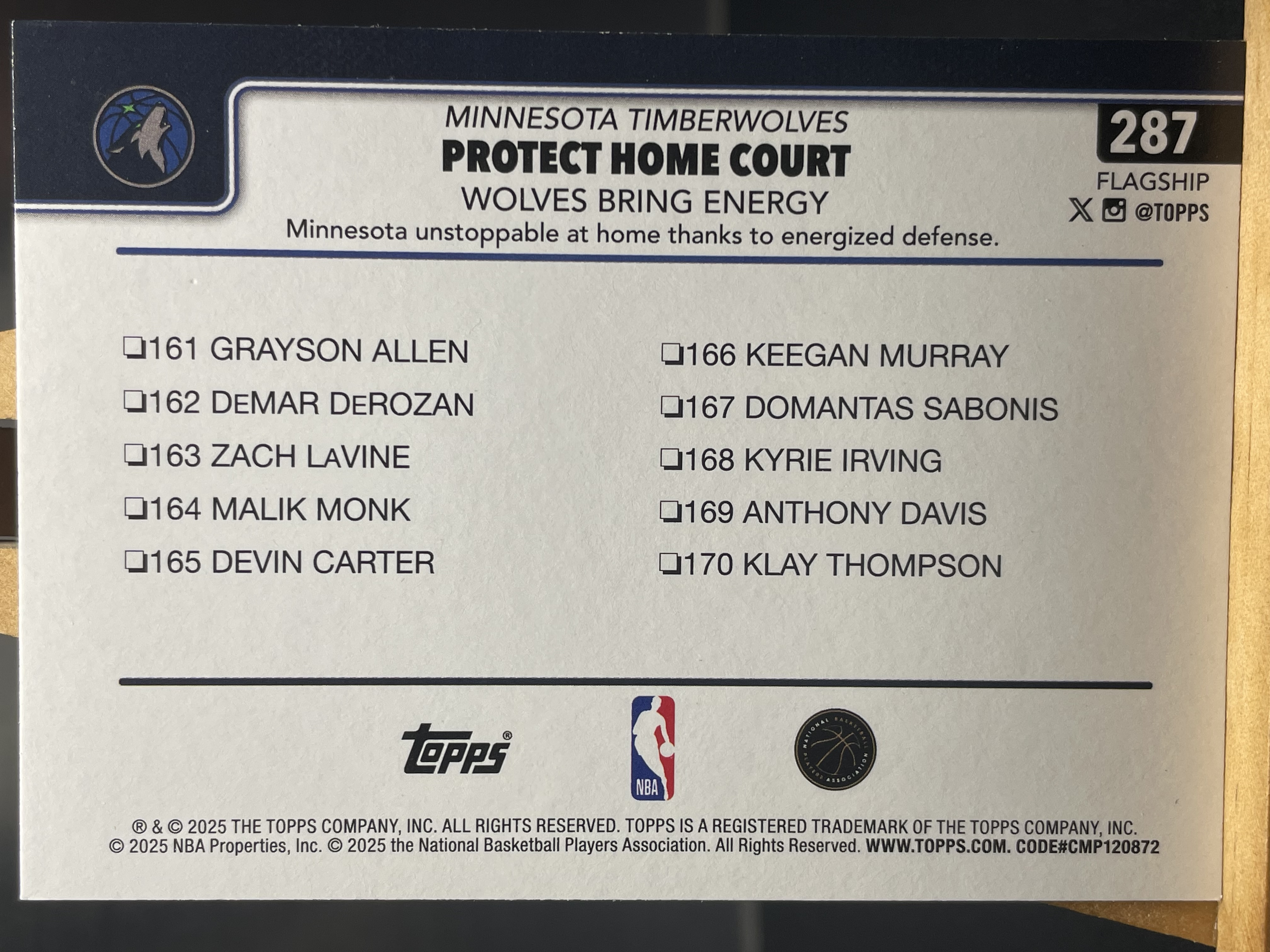 (B6) 2025 TOPPS BASE 爱德华兹 森林狼 近期大热球星 收藏凑套必备 卡品如图 !!!