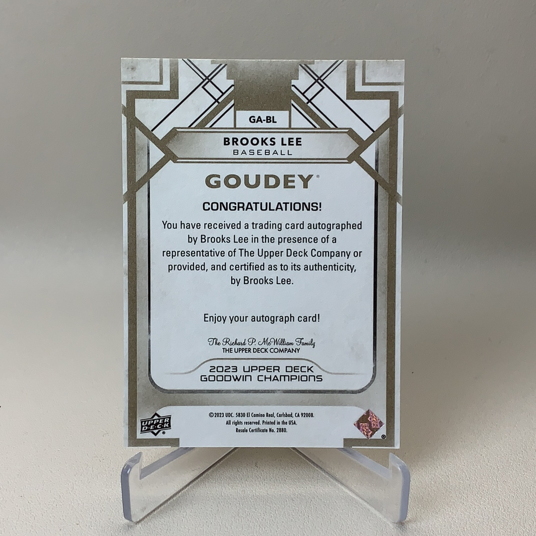 【弈卡代拍】2023 Upper Deck Goodwin Champions 签名 蓝字卡签 Brooks Lee 棒球运动员 明尼苏达双城队 品相如图 凑套必备 Lee总