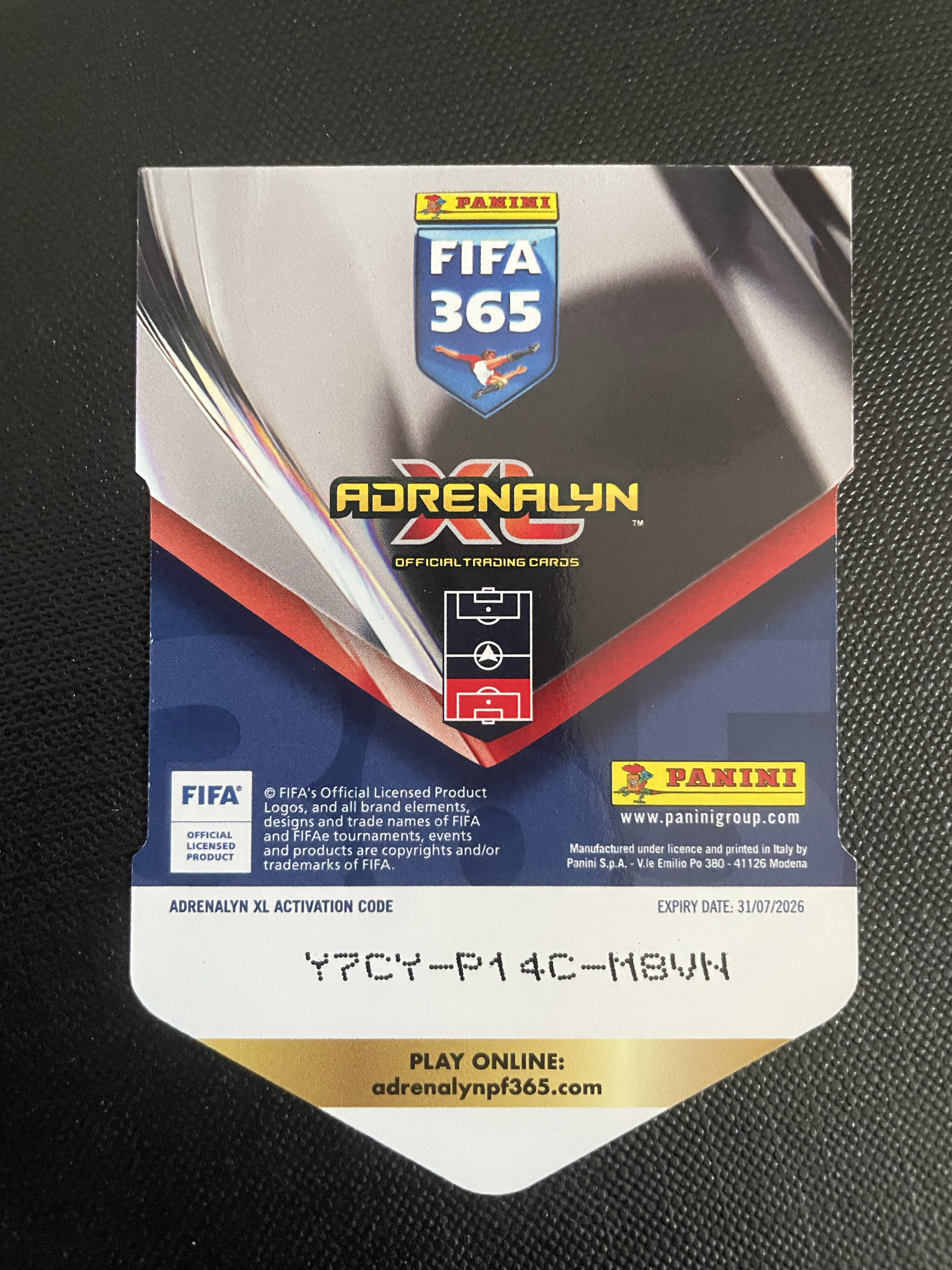 2026 Panini Adrenalyn XL Francesco Acerbi 【hellfire拍卖】帕尼尼Fifa365系列 国米 阿切尔比 盾牌异形特卡 轻微白边介意勿拍