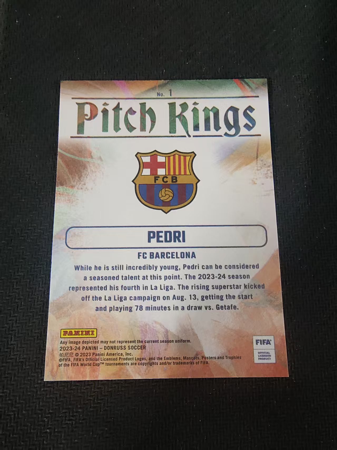 【可合并,不累计】2023-24 Panini Donruss Pedri 佩德里 佩刀 西班牙 巴萨 金童 油画 特卡 杜蕾斯 FIFA 划痕 边角瑕疵 #1