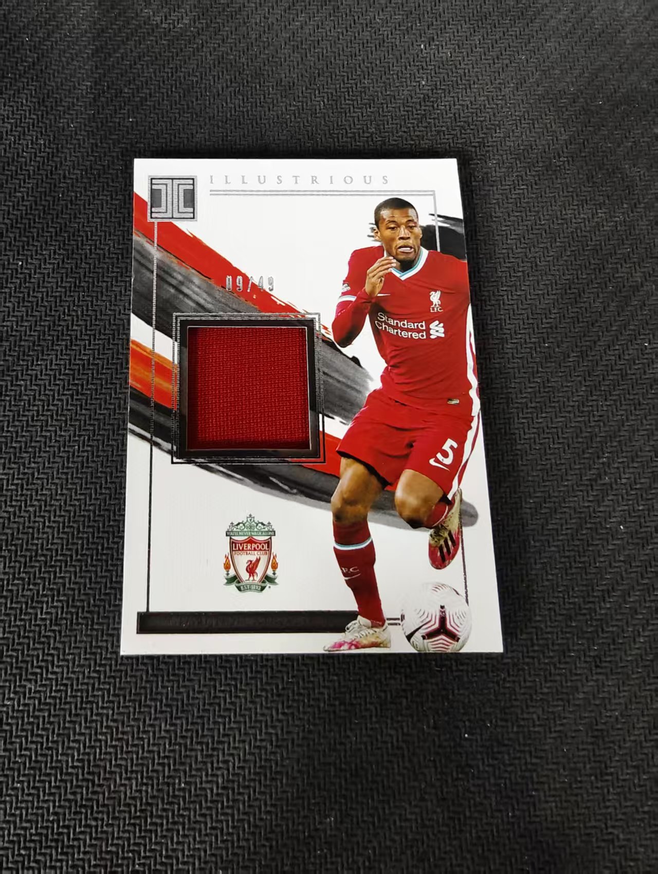【可合并,不累计】2020-21 Panini Impeccable Georginio Wijnaldum 小真金 利物浦 维纳尔杜姆 49编 球衣物料 边角微瑕
